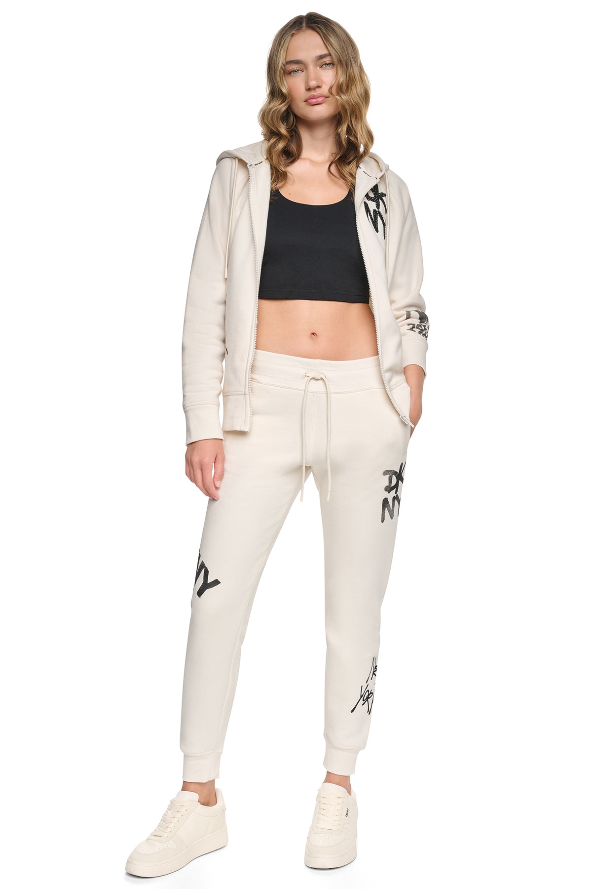 MID-RISE GRAFFITI RHINESTONE LOGO JOGGER VIEW 2