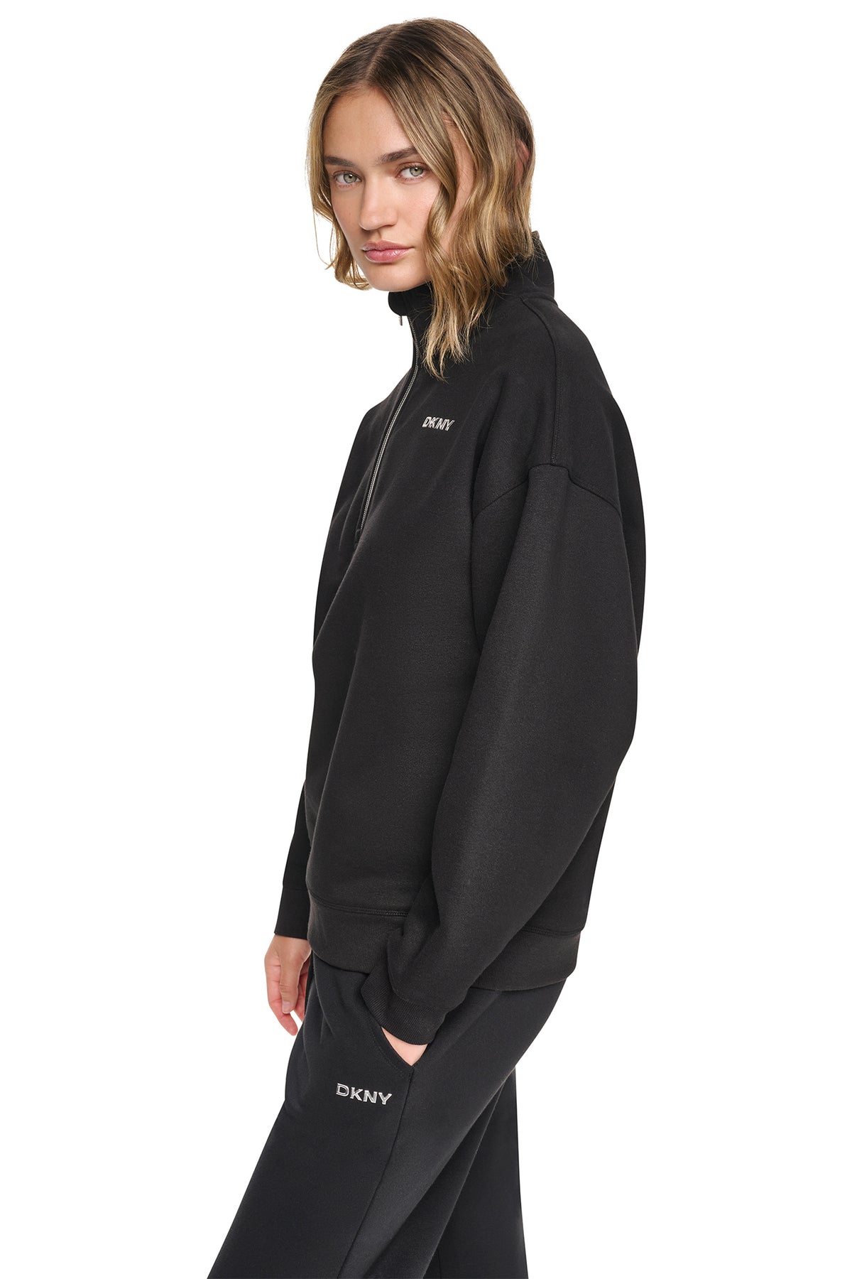 METALLIC BUBBLE 1/4 ZIP PULLOVER VIEW 2