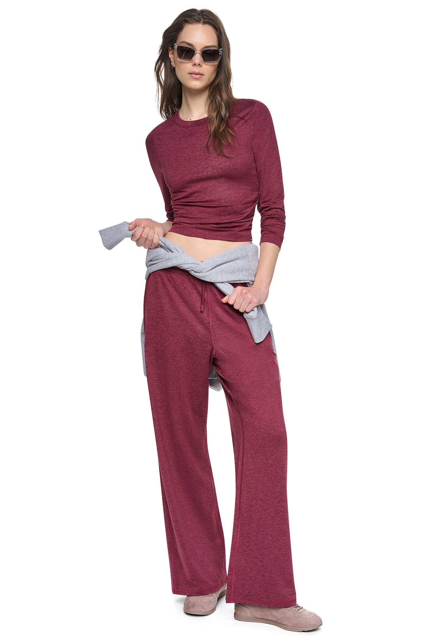 LONG SLEEVE SPACEDYE RUCHED TOP View 1 | Gifts Under $100 LONG SLEEVE SPACEDYE RUCHED TOP View 1 | Gifts Under $100