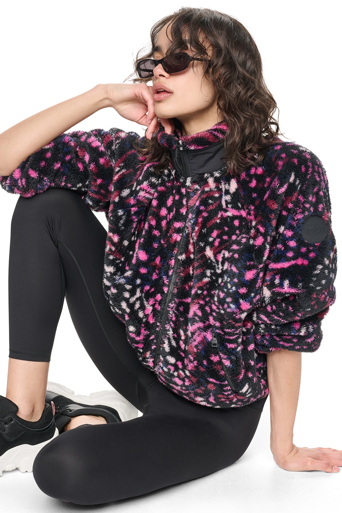 PRINTED SHERPA JACKET View 1 | DKNY Sport PRINTED SHERPA JACKET View 1 | DKNY Sport