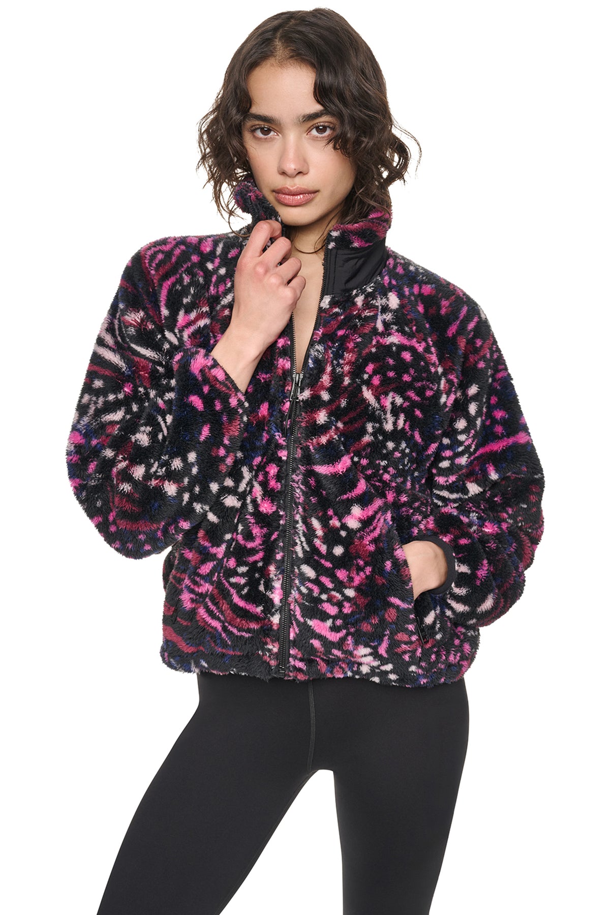 PRINTED SHERPA JACKET View 2 | DKNY Sport PRINTED SHERPA JACKET View 2 | DKNY Sport