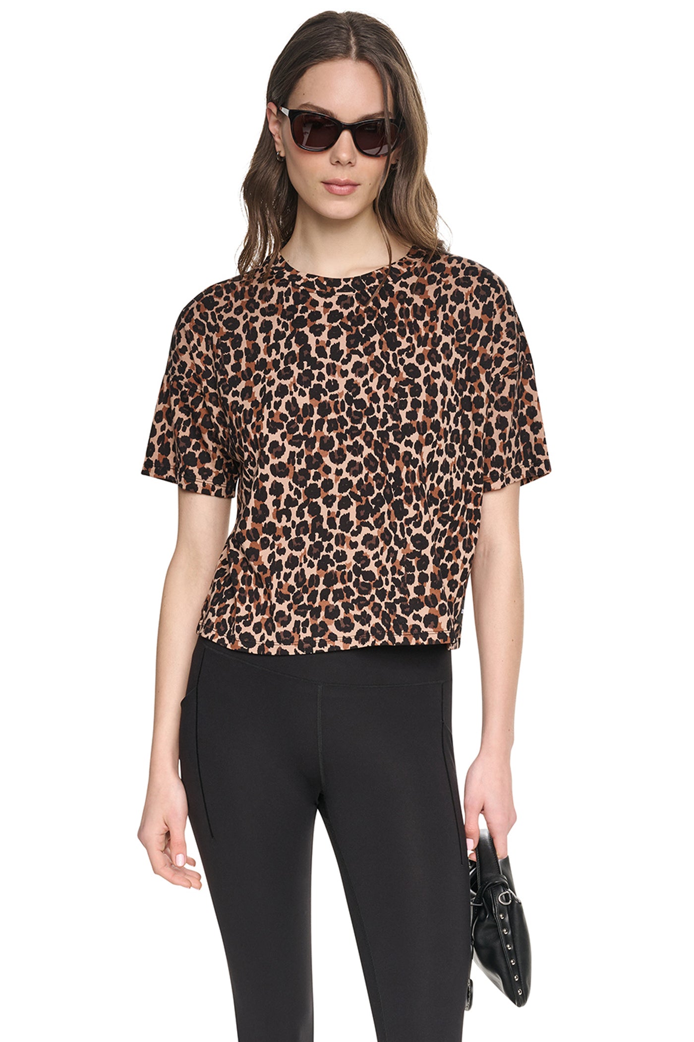 CROPPED ANIMAL PRINT TEE View 1 | SALE CROPPED ANIMAL PRINT TEE View 1 | SALE