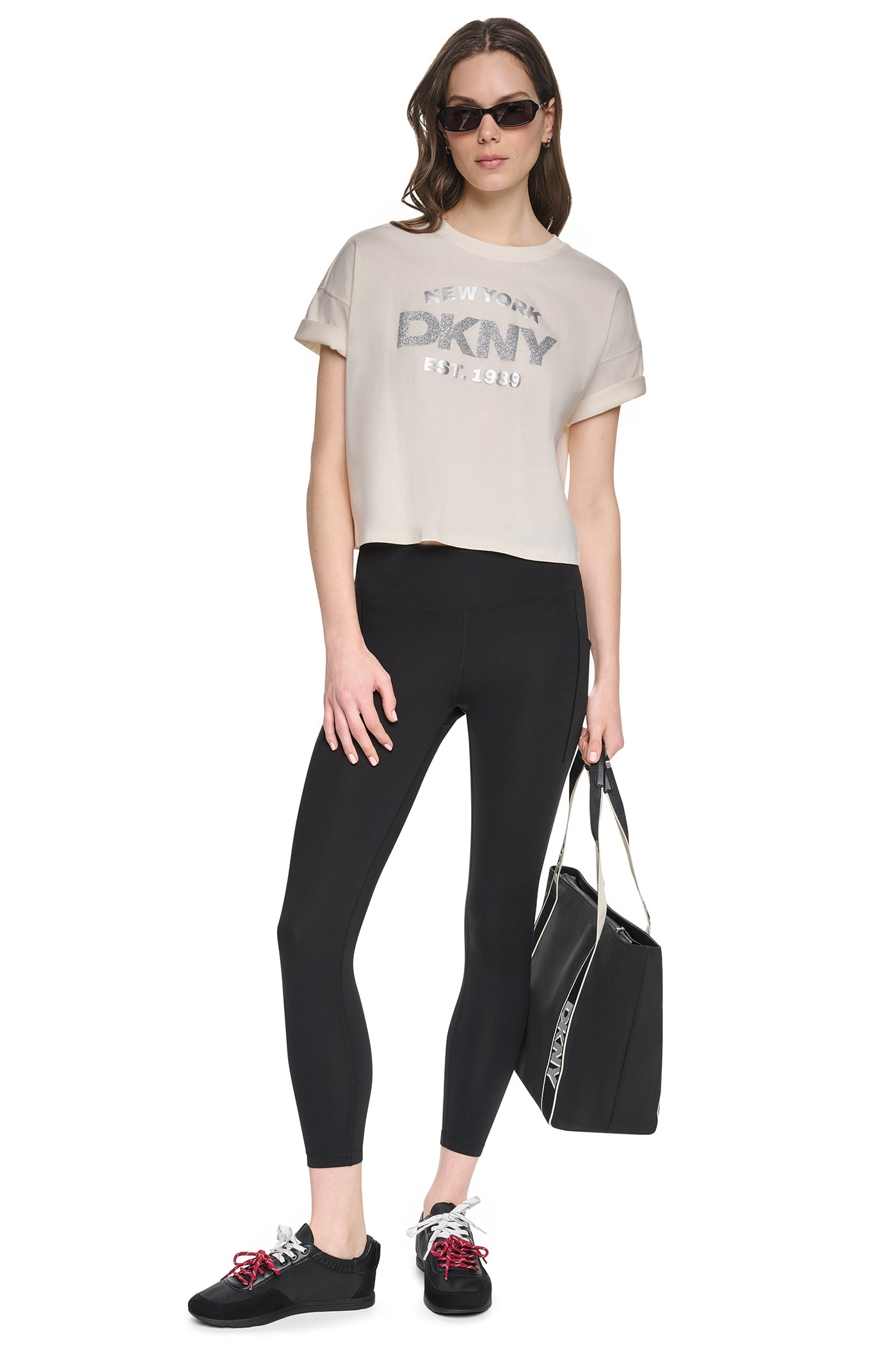 CROPPED METALLIC LOGO TEE View 2 | Gifts Under $100 CROPPED METALLIC LOGO TEE View 2 | Gifts Under $100