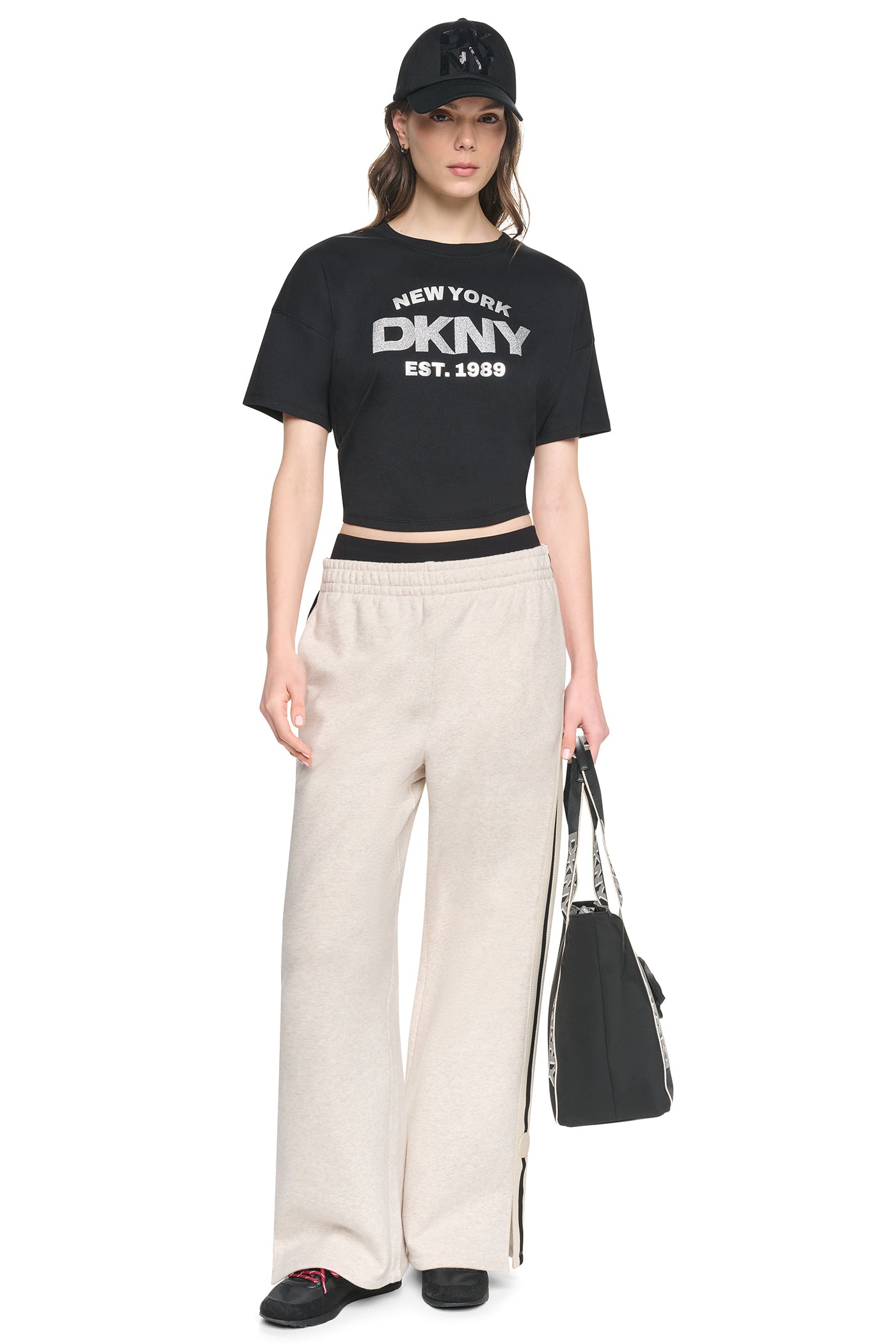 CROPPED METALLIC LOGO TEE View 2 | Gifts Under $100 CROPPED METALLIC LOGO TEE View 2 | Gifts Under $100