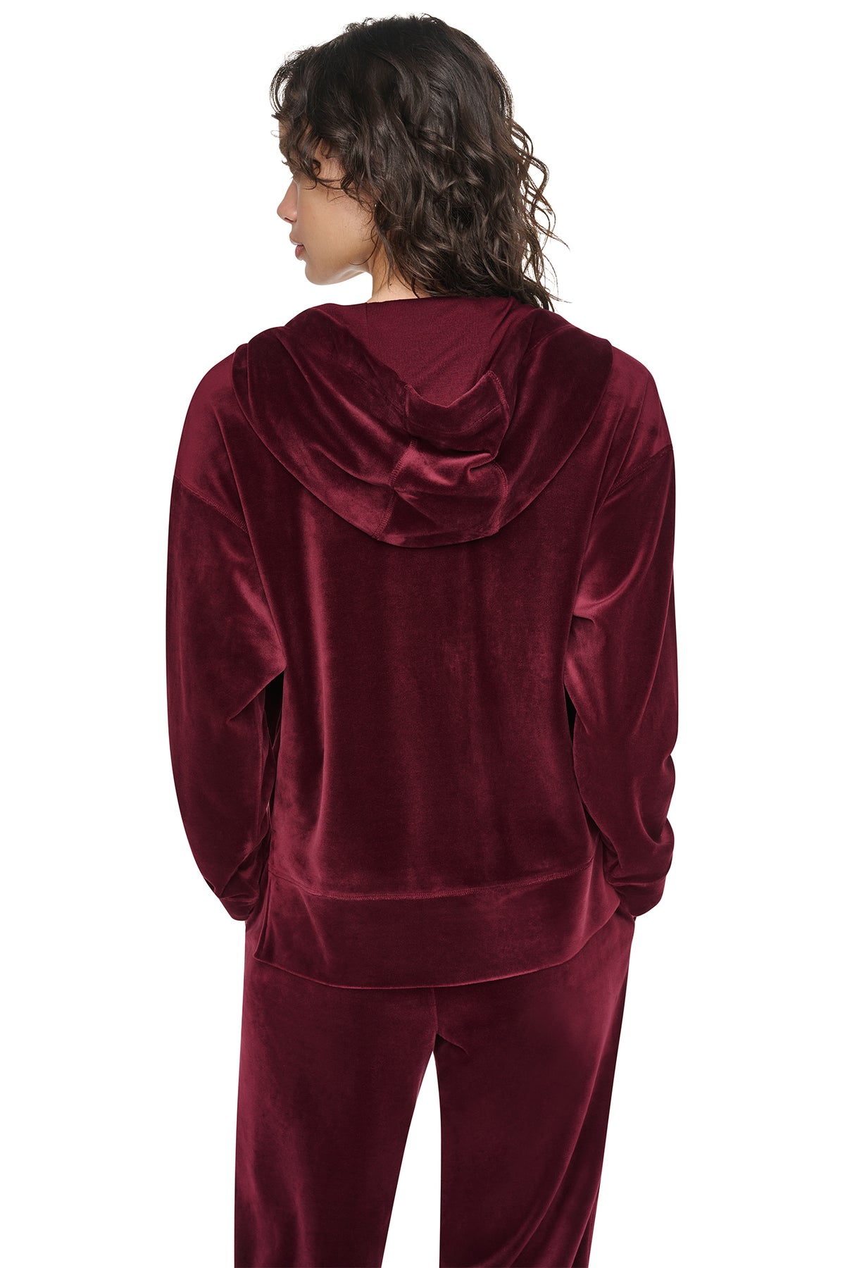 VARSITY VELOUR RHINESTONE LOGO FULL ZIP HOODIE VIEW 2