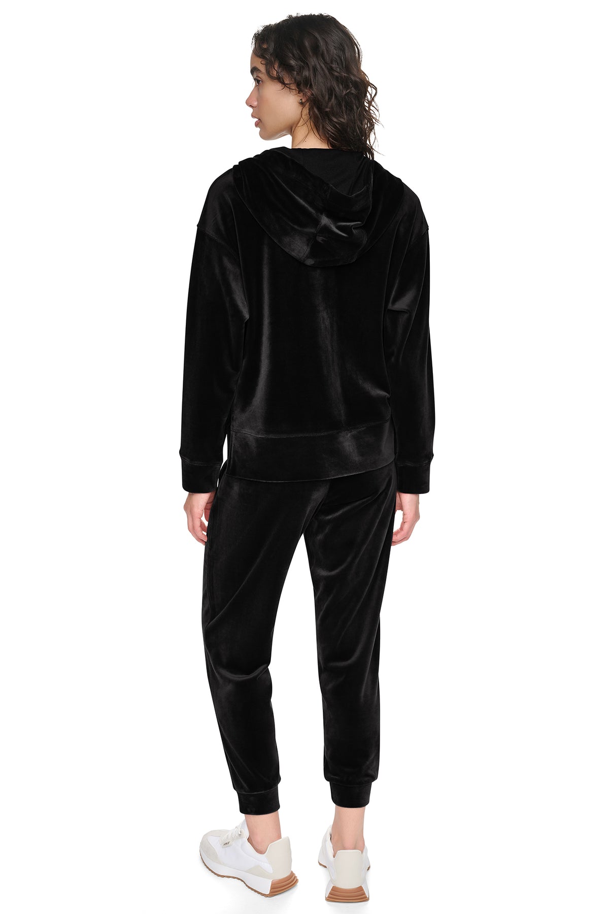 VARSITY VELOUR RHINESTONE LOGO FULL ZIP HOODIE VIEW 2