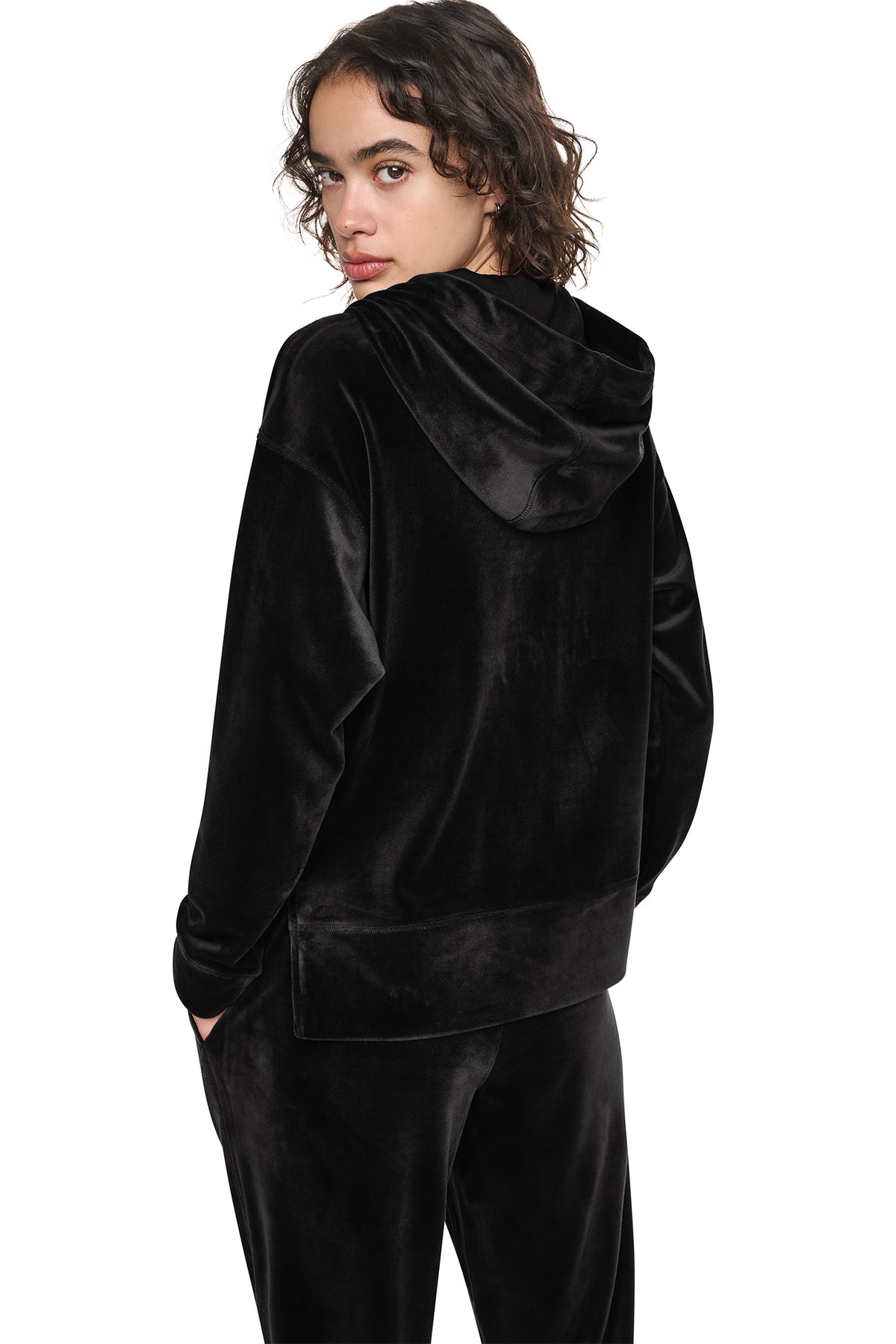 VARSITY VELOUR RHINESTONE LOGO FULL ZIP HOODIE VIEW 2