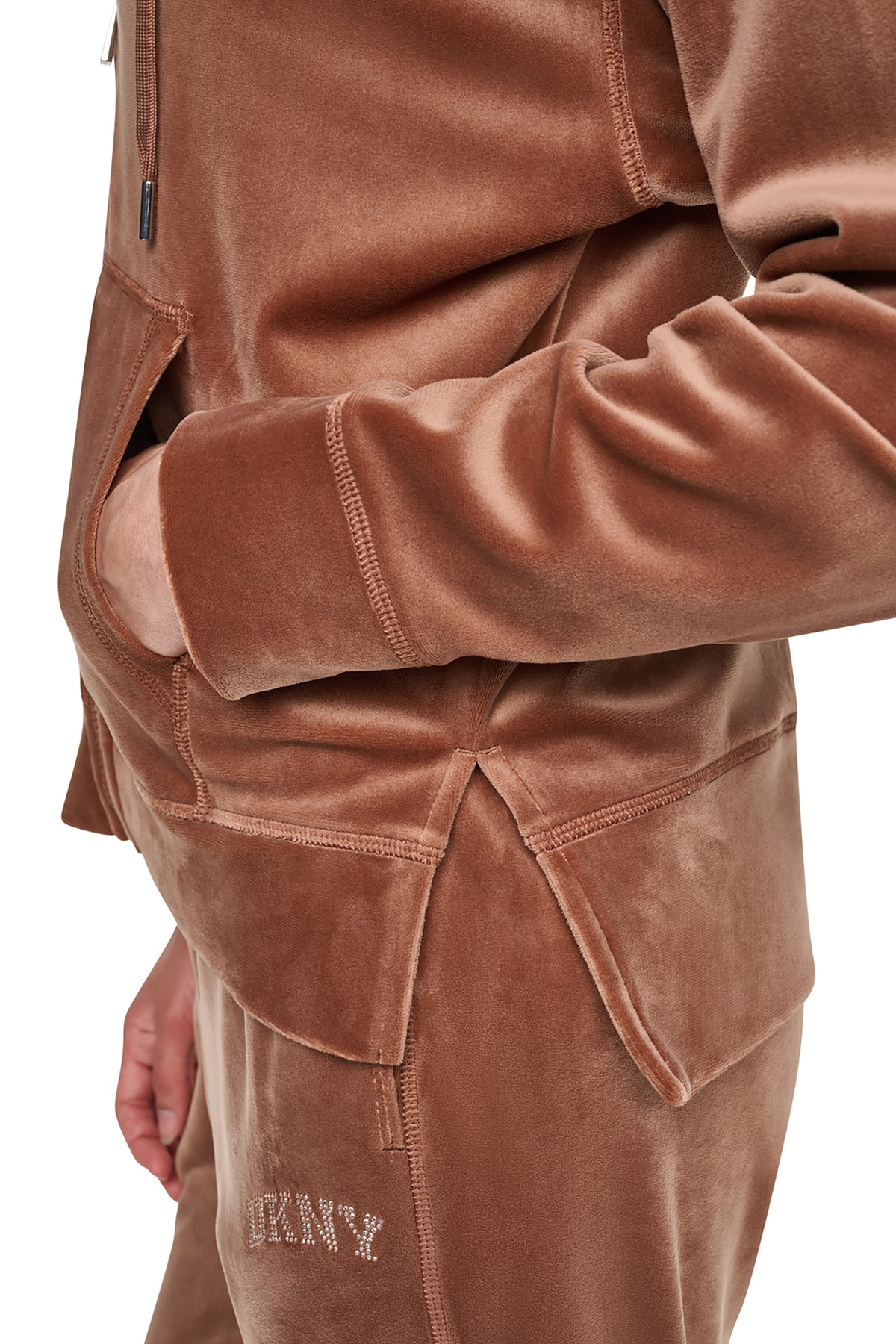VARSITY VELOUR RHINESTONE LOGO FULL ZIP HOODIE VIEW 2