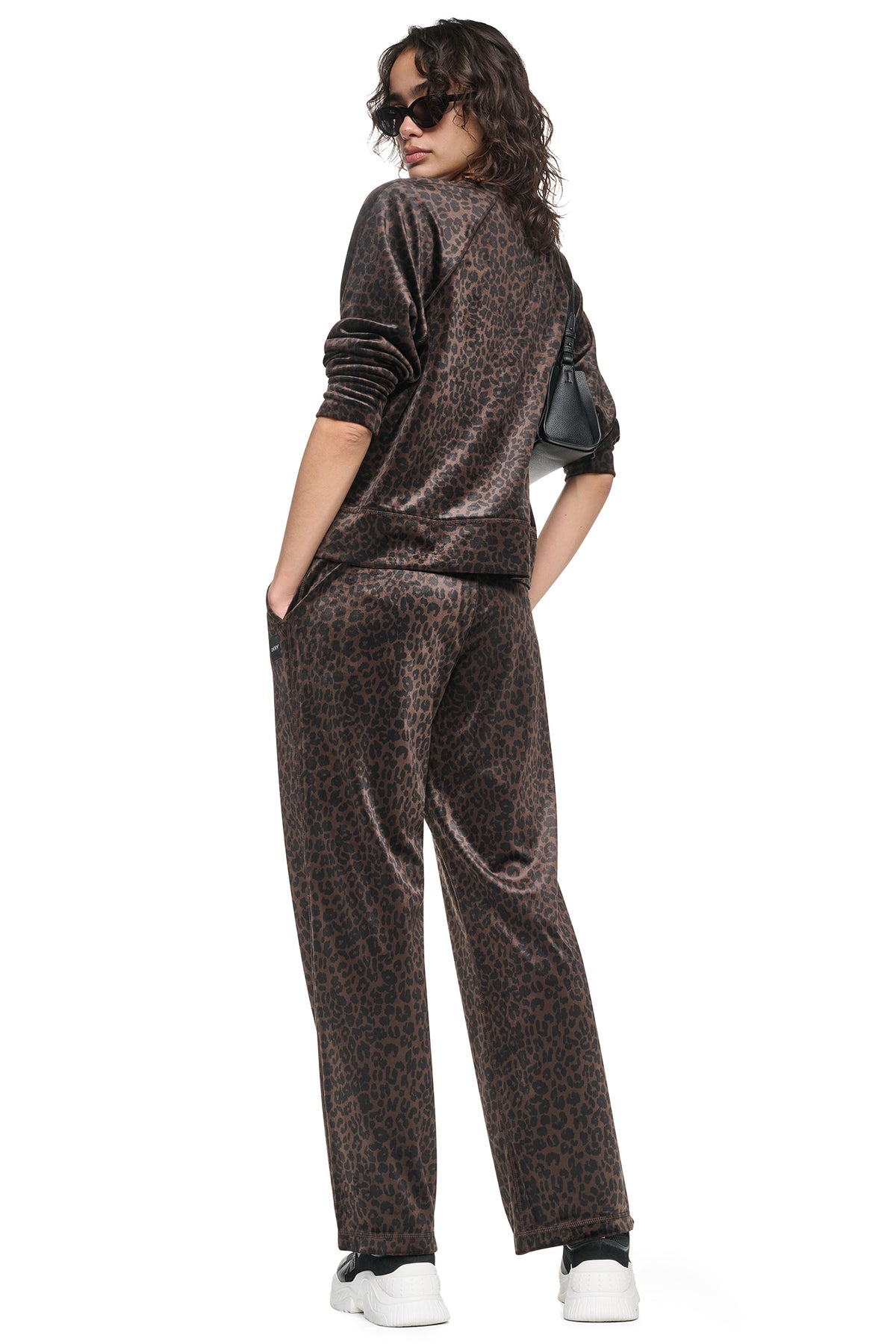 VELOUR ANIMAL PRINT MID-RISE PANT VIEW 2