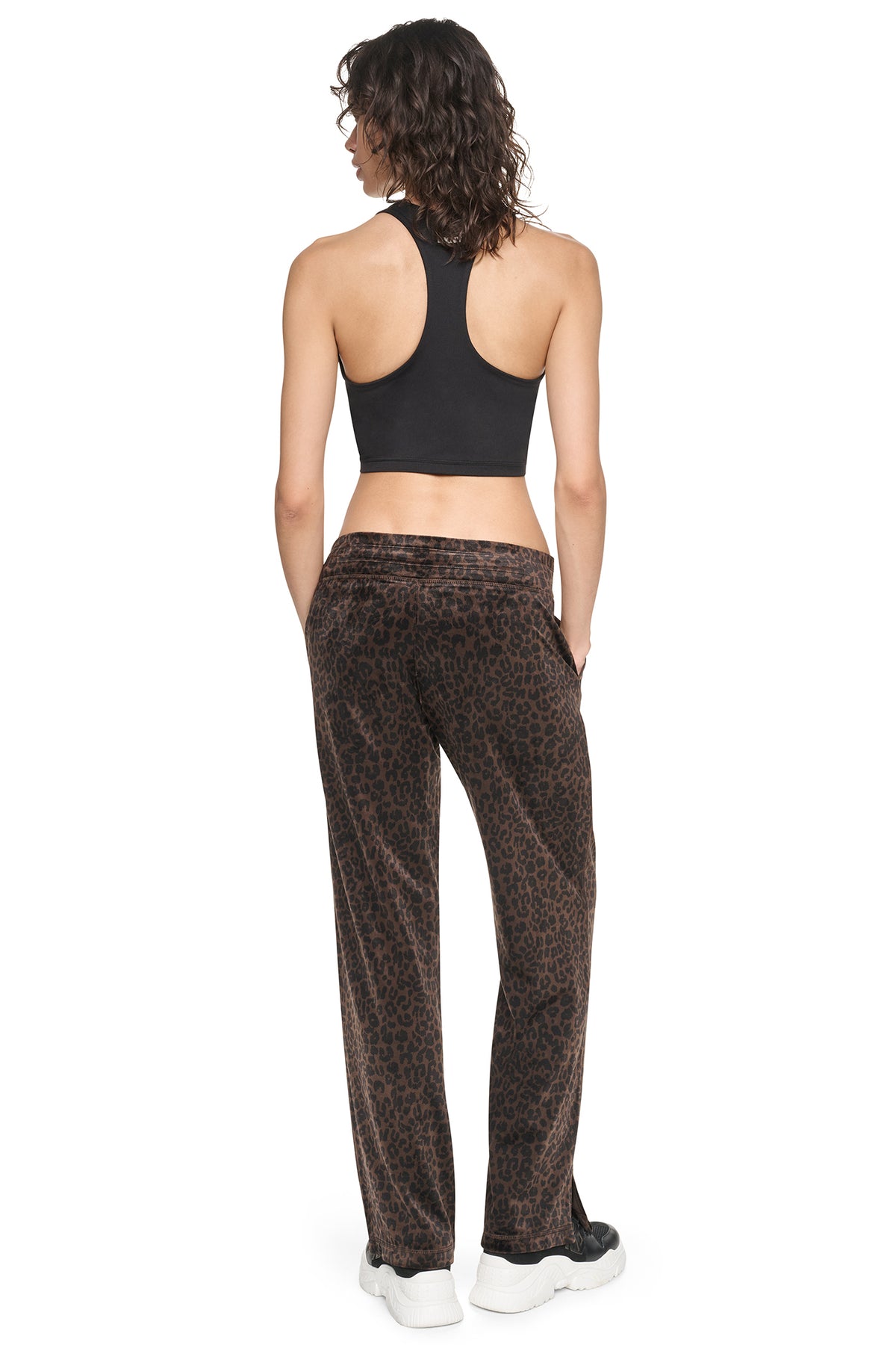 VELOUR ANIMAL PRINT MID-RISE PANT VIEW 2