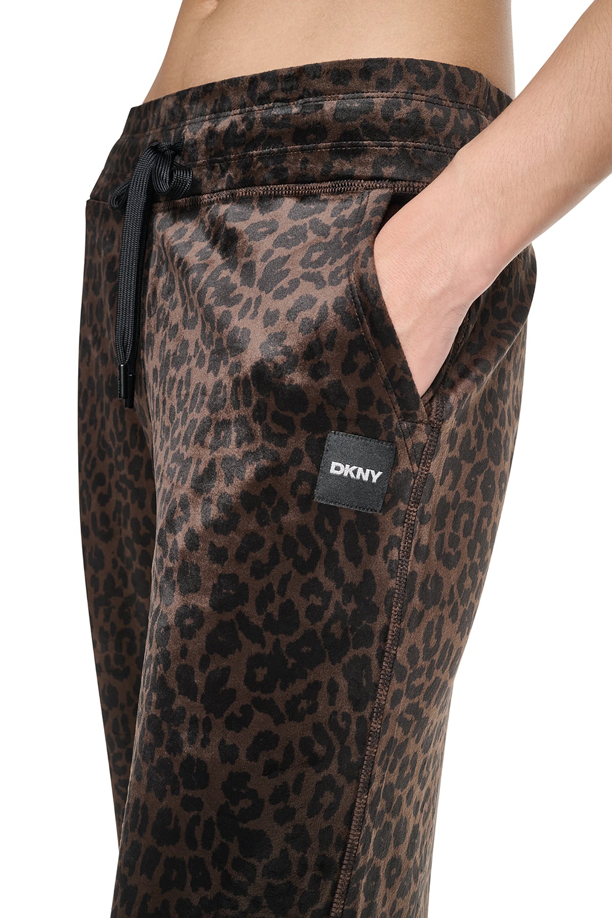 VELOUR ANIMAL PRINT MID-RISE PANT VIEW 2
