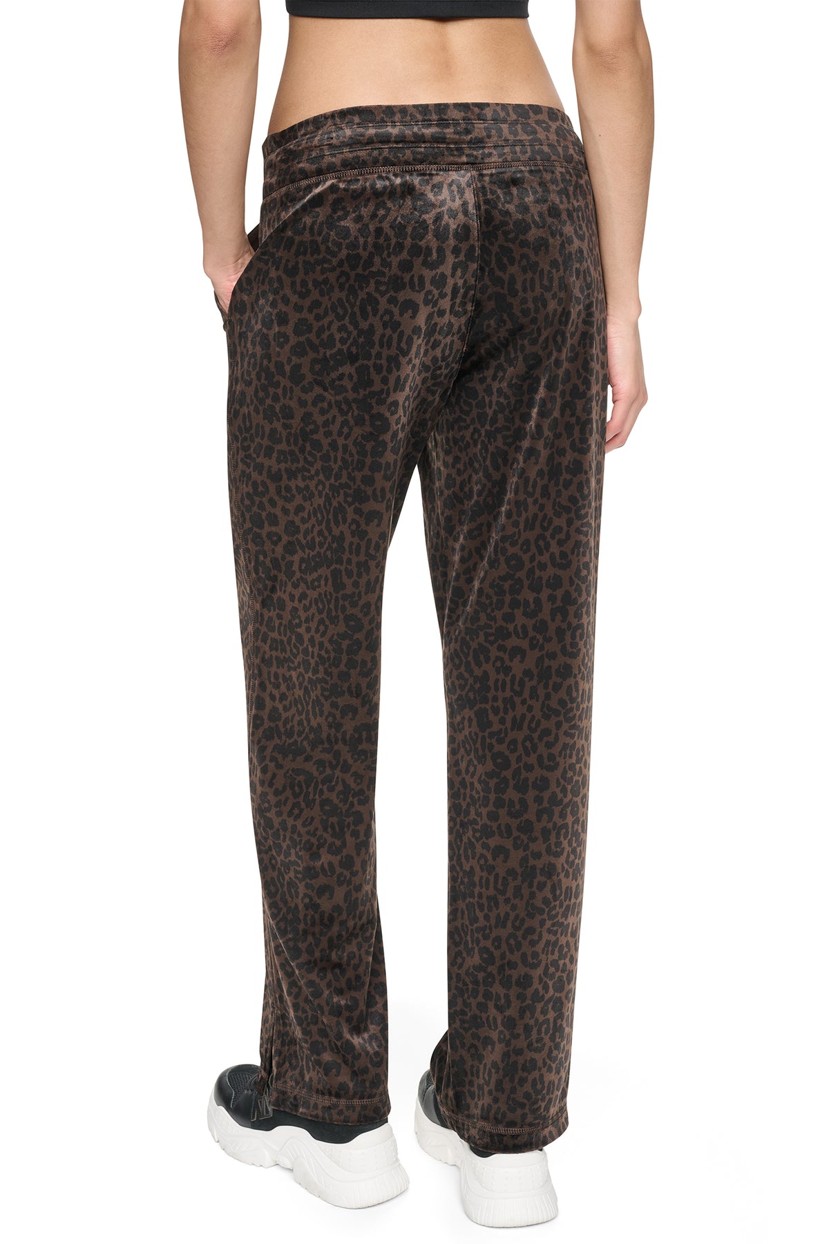 VELOUR ANIMAL PRINT MID-RISE PANT VIEW 2