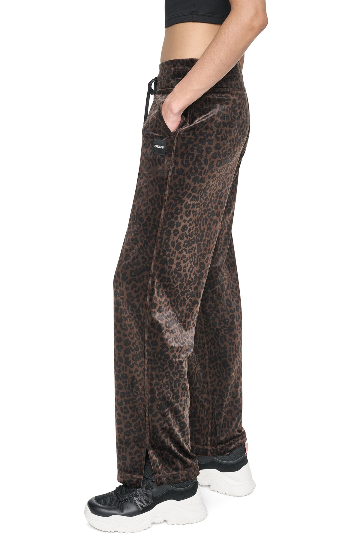 VELOUR ANIMAL PRINT MID-RISE PANT VIEW 2