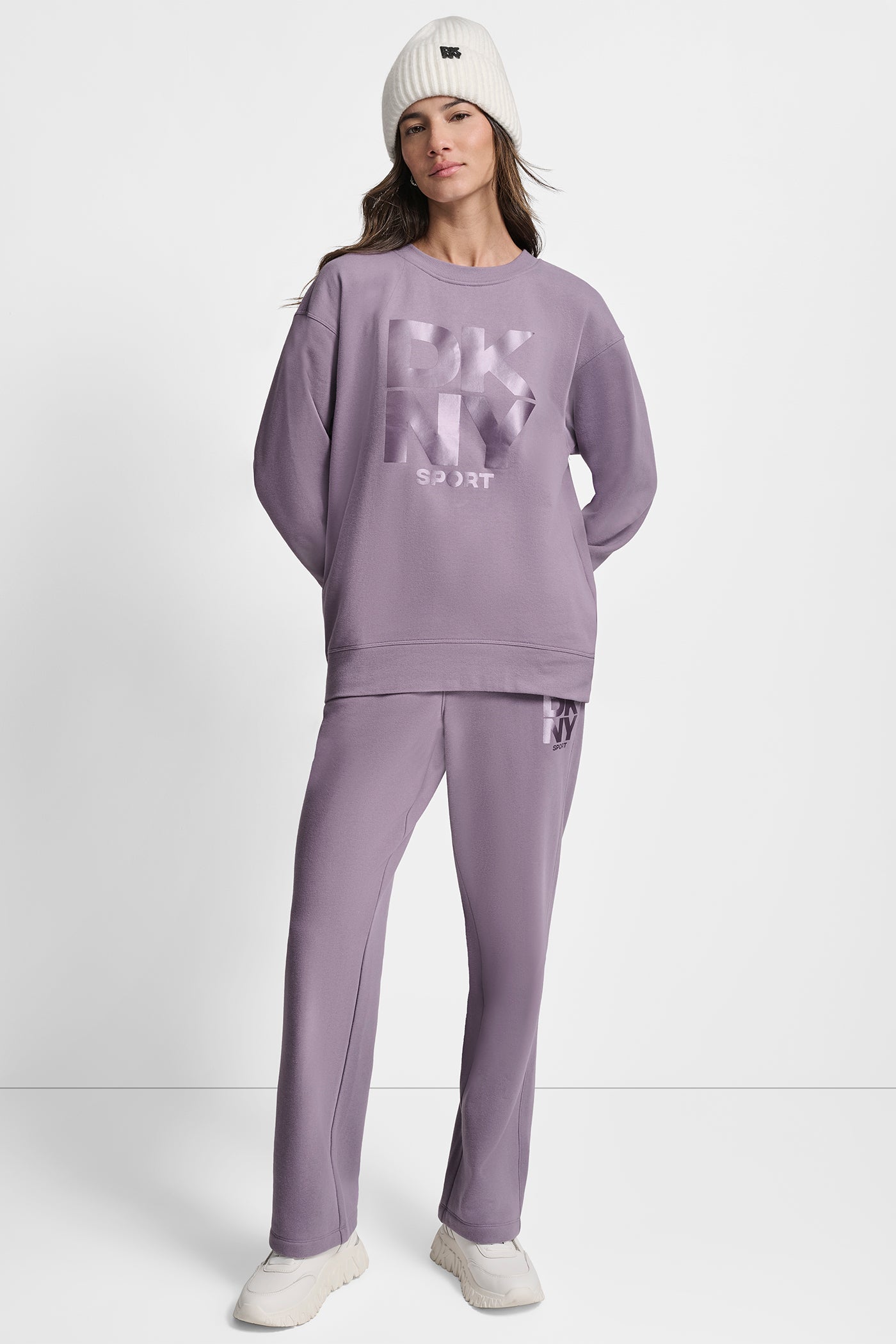 STACKED SATIN LOGO LONG LINE CREW NECK PULLOVER VIEW 5 | Sweatshirts & Joggers STACKED SATIN LOGO LONG LINE CREW NECK PULLOVER VIEW 5 | Sweatshirts & Joggers