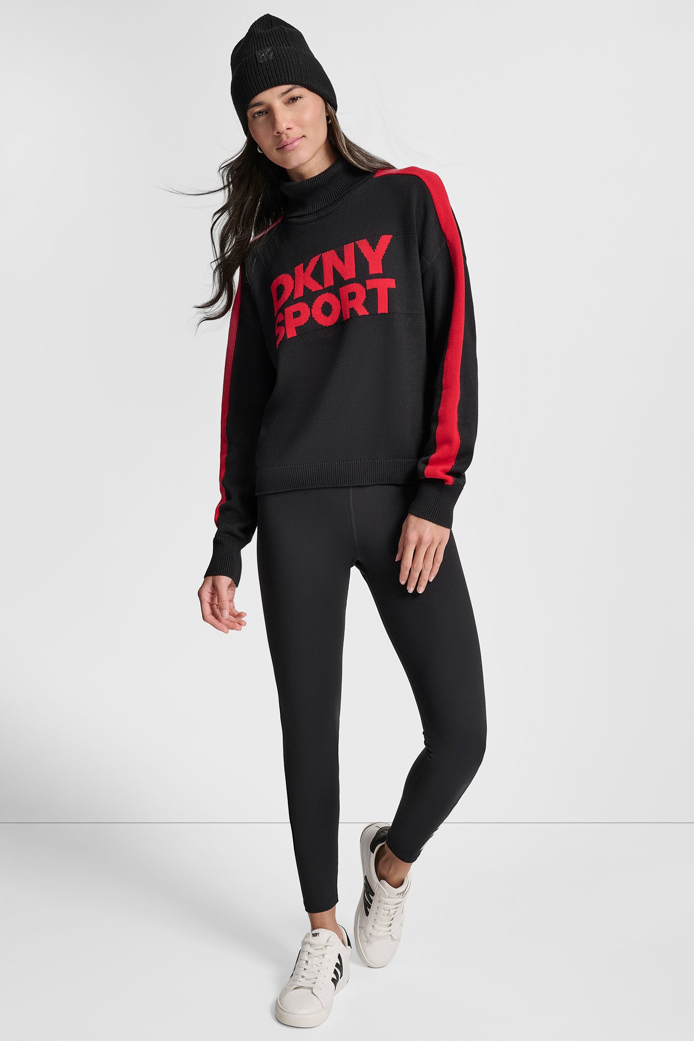 LONG SLEEVE TURTLE NECK JACQUARD LOGO SWEATER VIEW 6 | DKNY Promo LONG SLEEVE TURTLE NECK JACQUARD LOGO SWEATER VIEW 6 | DKNY Promo