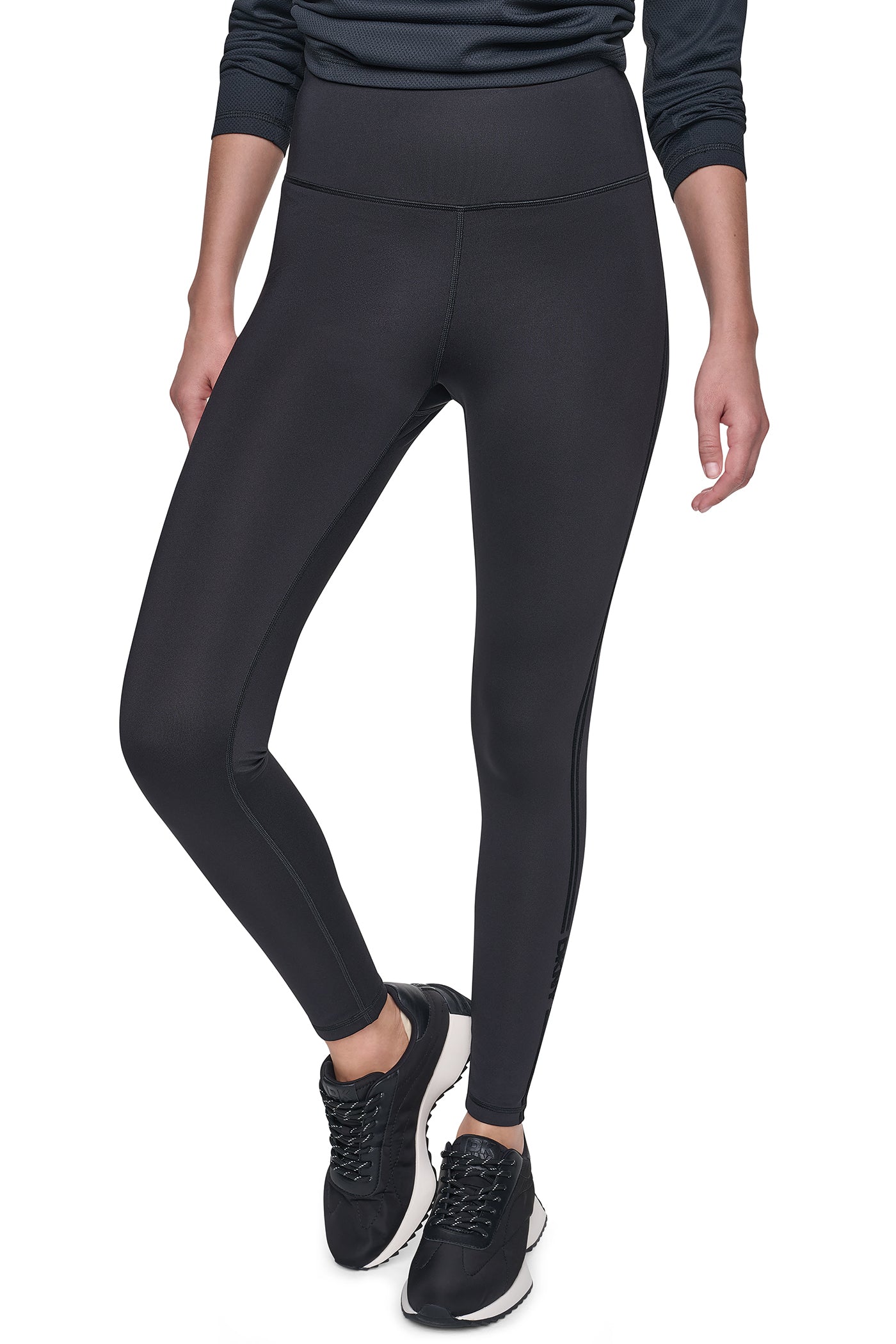 HIGH-RISE FLOCKED STRIPE LOGO 7/8 LENGTH LEGGING View 2 | Leggings HIGH-RISE FLOCKED STRIPE LOGO 7/8 LENGTH LEGGING View 2 | Leggings