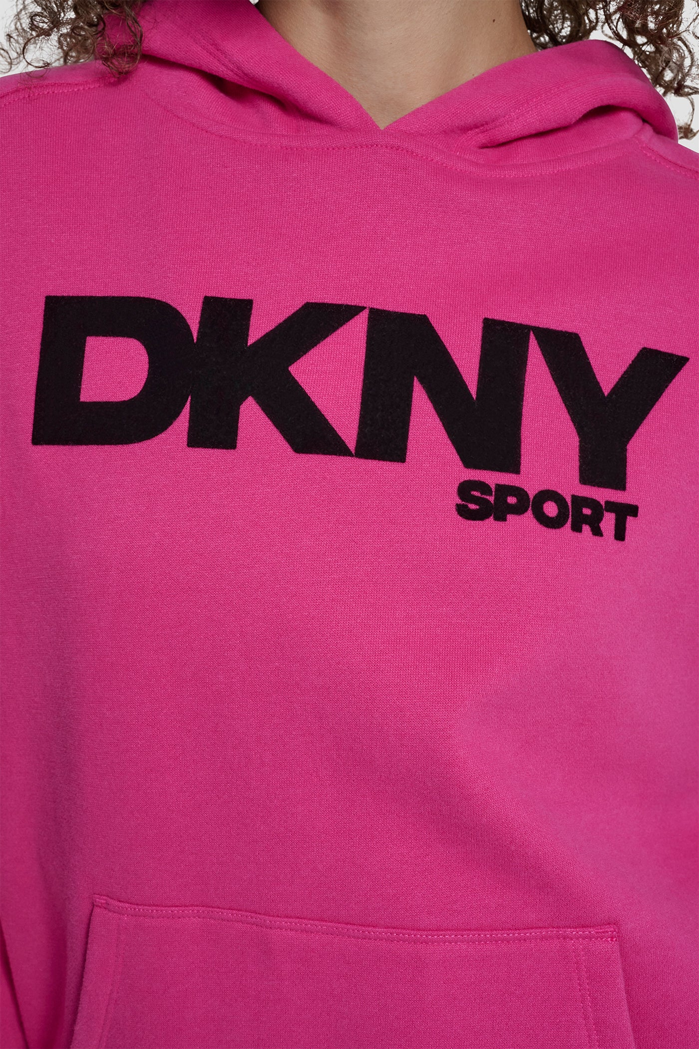 OVERSIZED FLOCKED LOGO PULLOVER HOODIE VIEW 4 | DKNY Sport OVERSIZED FLOCKED LOGO PULLOVER HOODIE VIEW 4 | DKNY Sport