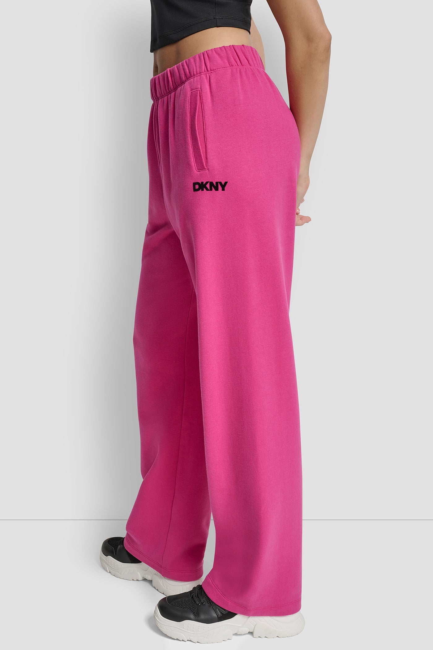 FLOCKED LOGO BOYFRIEND OPEN LEG PANT WITH POCKETS VIEW 3 | Back-To-School Shop FLOCKED LOGO BOYFRIEND OPEN LEG PANT WITH POCKETS VIEW 3 | Back-To-School Shop