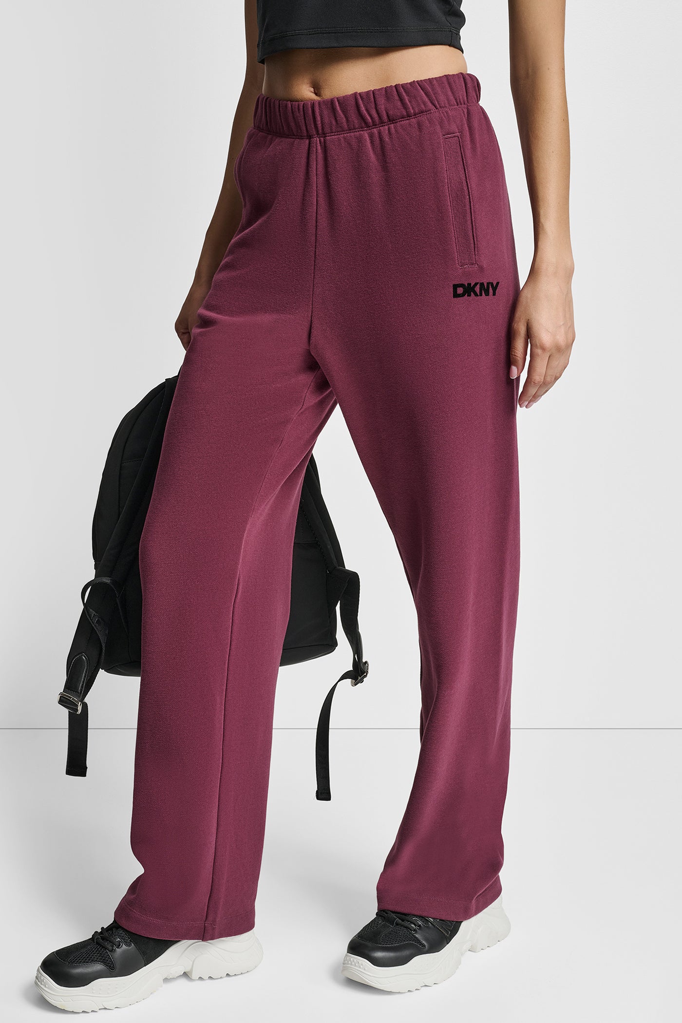 FLOCKED LOGO BOYFRIEND OPEN LEG PANT WITH POCKETS VIEW 3 | New Arrivals FLOCKED LOGO BOYFRIEND OPEN LEG PANT WITH POCKETS VIEW 3 | New Arrivals