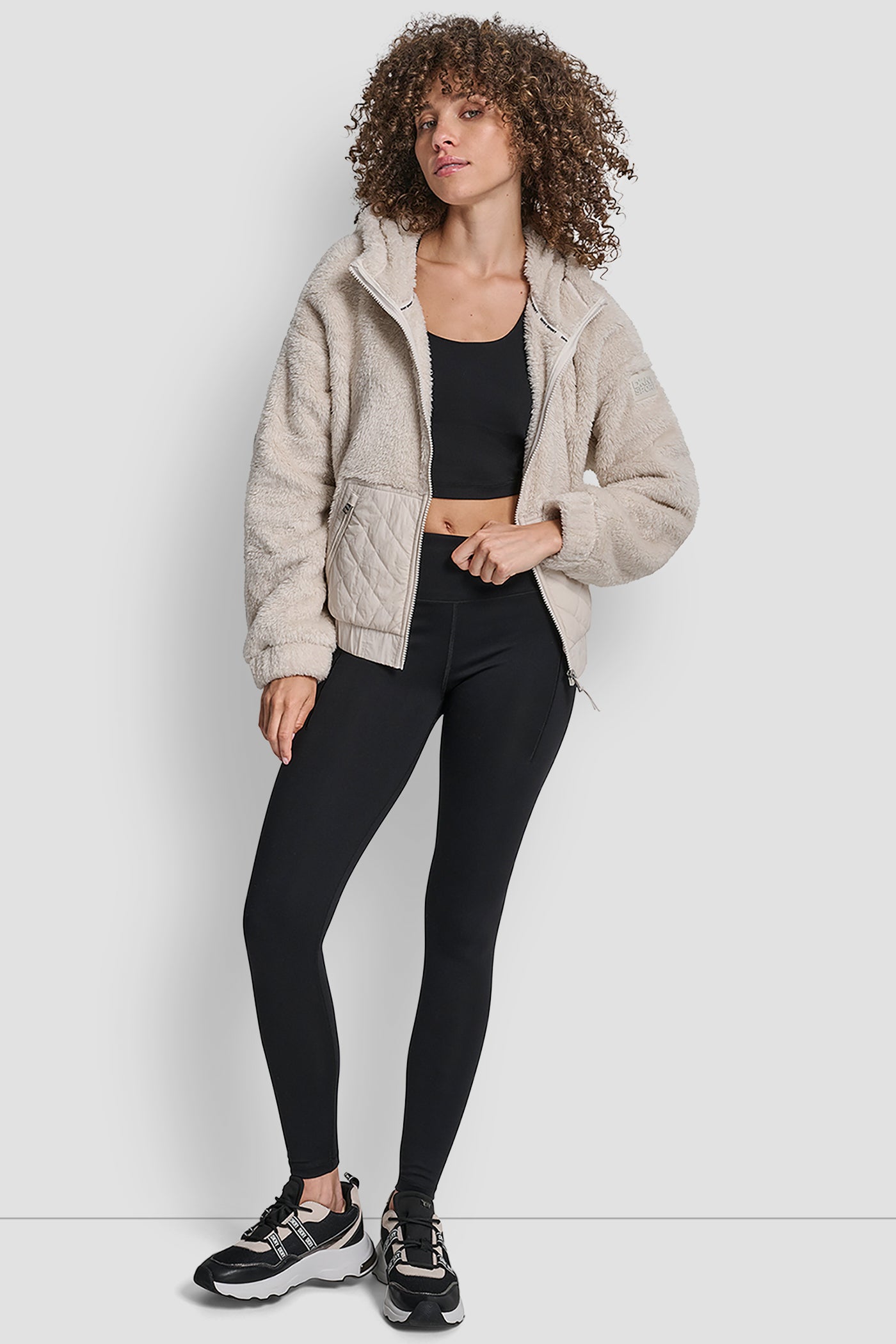 HOODED SHERPA JACKET WITH DIAMOND QUILTED COMBO VIEW 6 | DKNY Promo HOODED SHERPA JACKET WITH DIAMOND QUILTED COMBO VIEW 6 | DKNY Promo