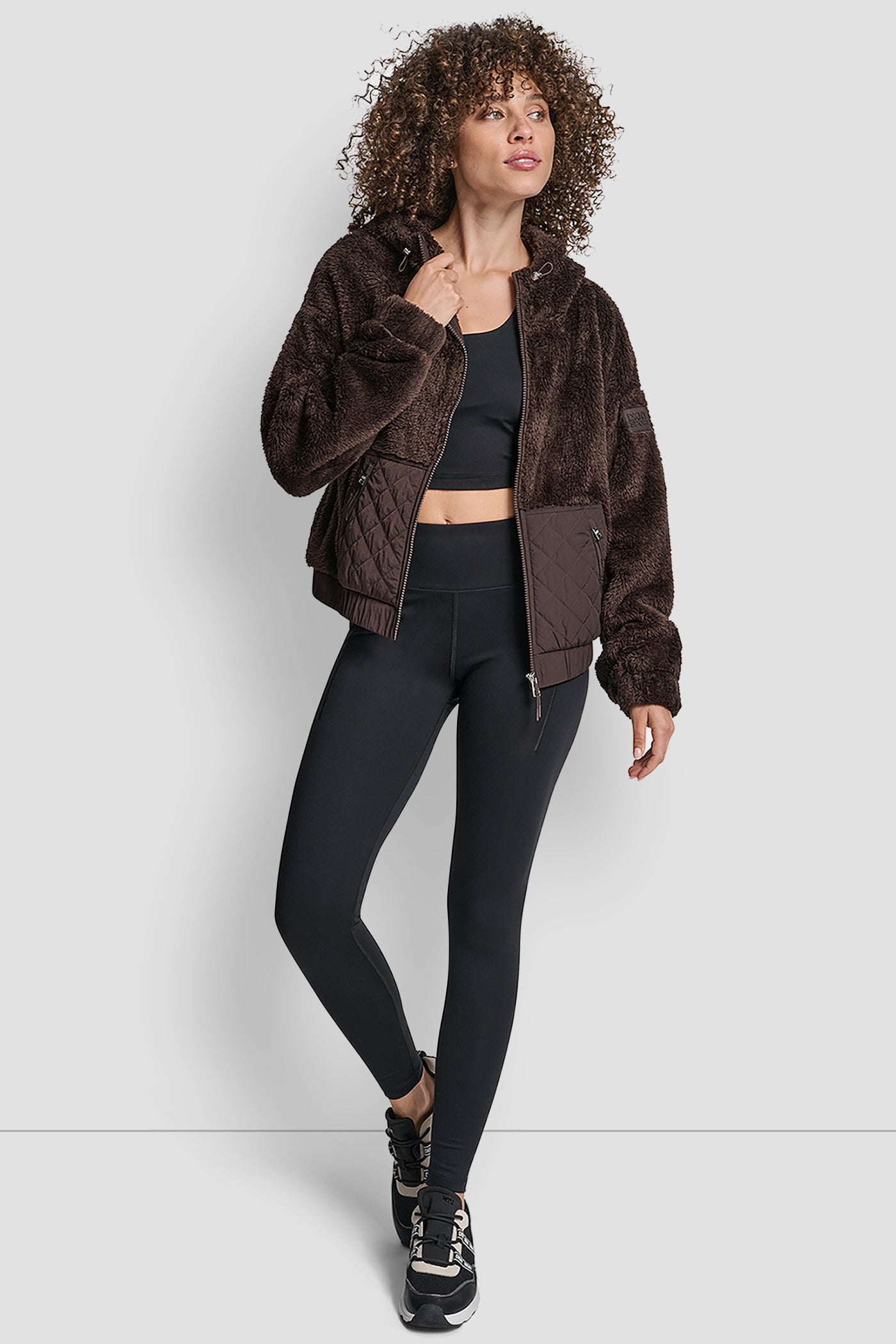 HOODED SHERPA JACKET WITH DIAMOND QUILTED COMBO VIEW 6 | DKNY Promo HOODED SHERPA JACKET WITH DIAMOND QUILTED COMBO VIEW 6 | DKNY Promo