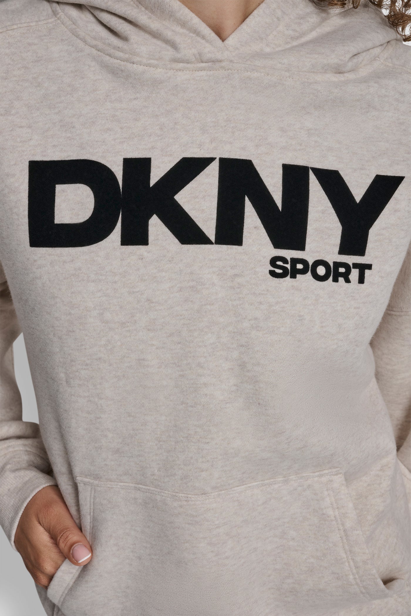 OVERSIZED FLOCKED LOGO PULLOVER HOODIE VIEW 4 | DKNY Sport OVERSIZED FLOCKED LOGO PULLOVER HOODIE VIEW 4 | DKNY Sport