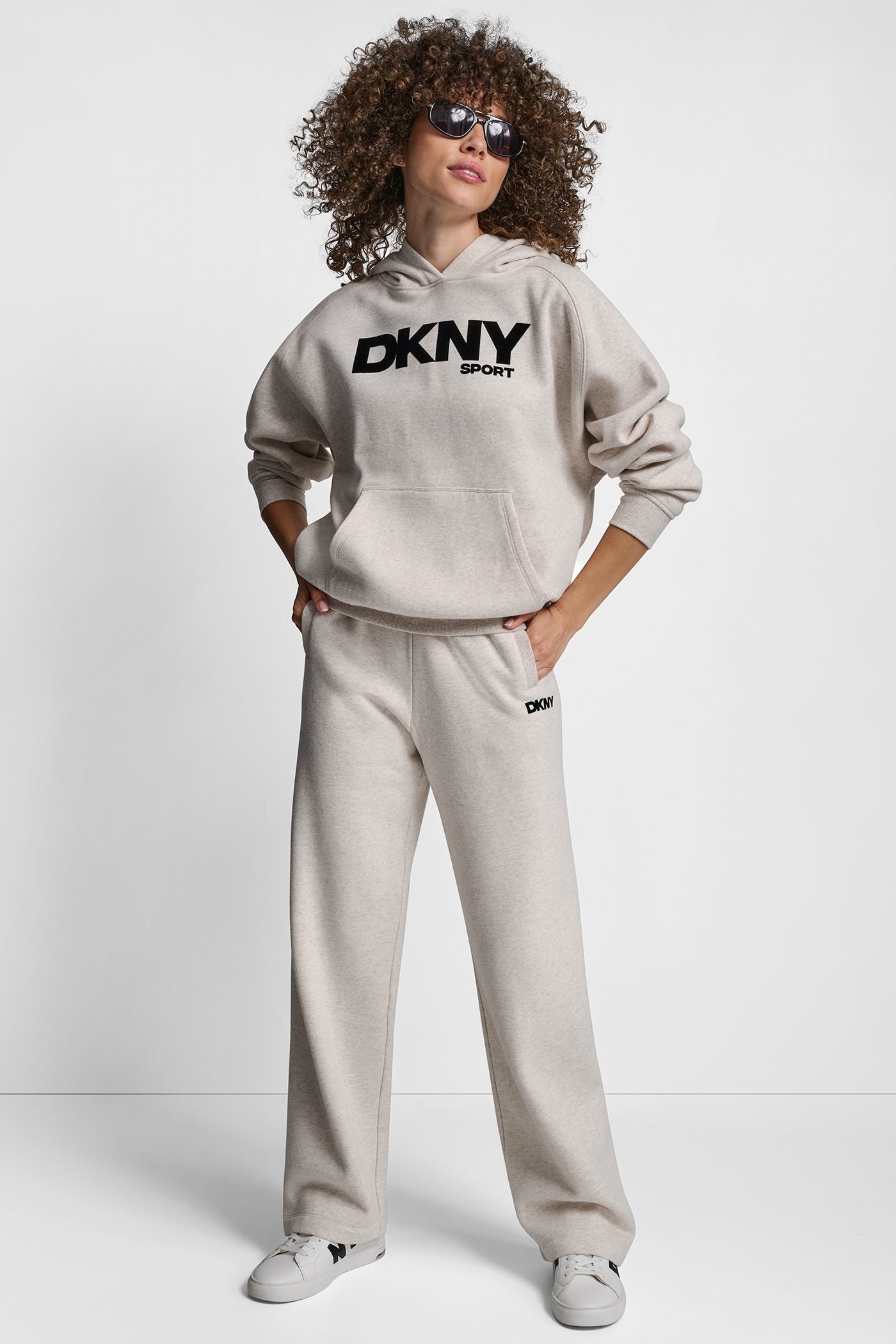 FLOCKED LOGO BOYFRIEND OPEN LEG PANT WITH POCKETS VIEW 6 | DKNY Sport FLOCKED LOGO BOYFRIEND OPEN LEG PANT WITH POCKETS VIEW 6 | DKNY Sport