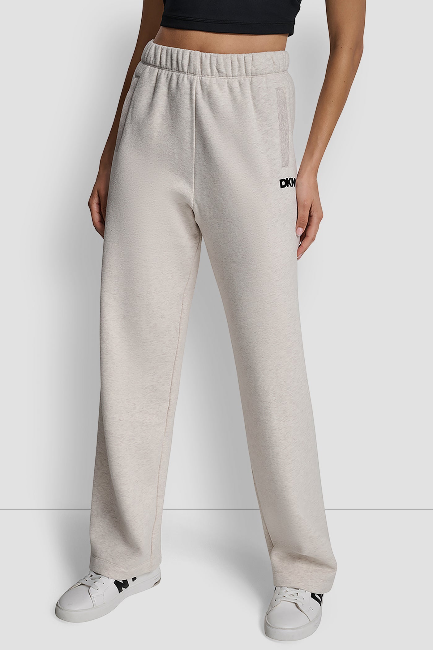 FLOCKED LOGO BOYFRIEND OPEN LEG PANT WITH POCKETS VIEW 1 | Sweatshirts & Joggers FLOCKED LOGO BOYFRIEND OPEN LEG PANT WITH POCKETS VIEW 1 | Sweatshirts & Joggers