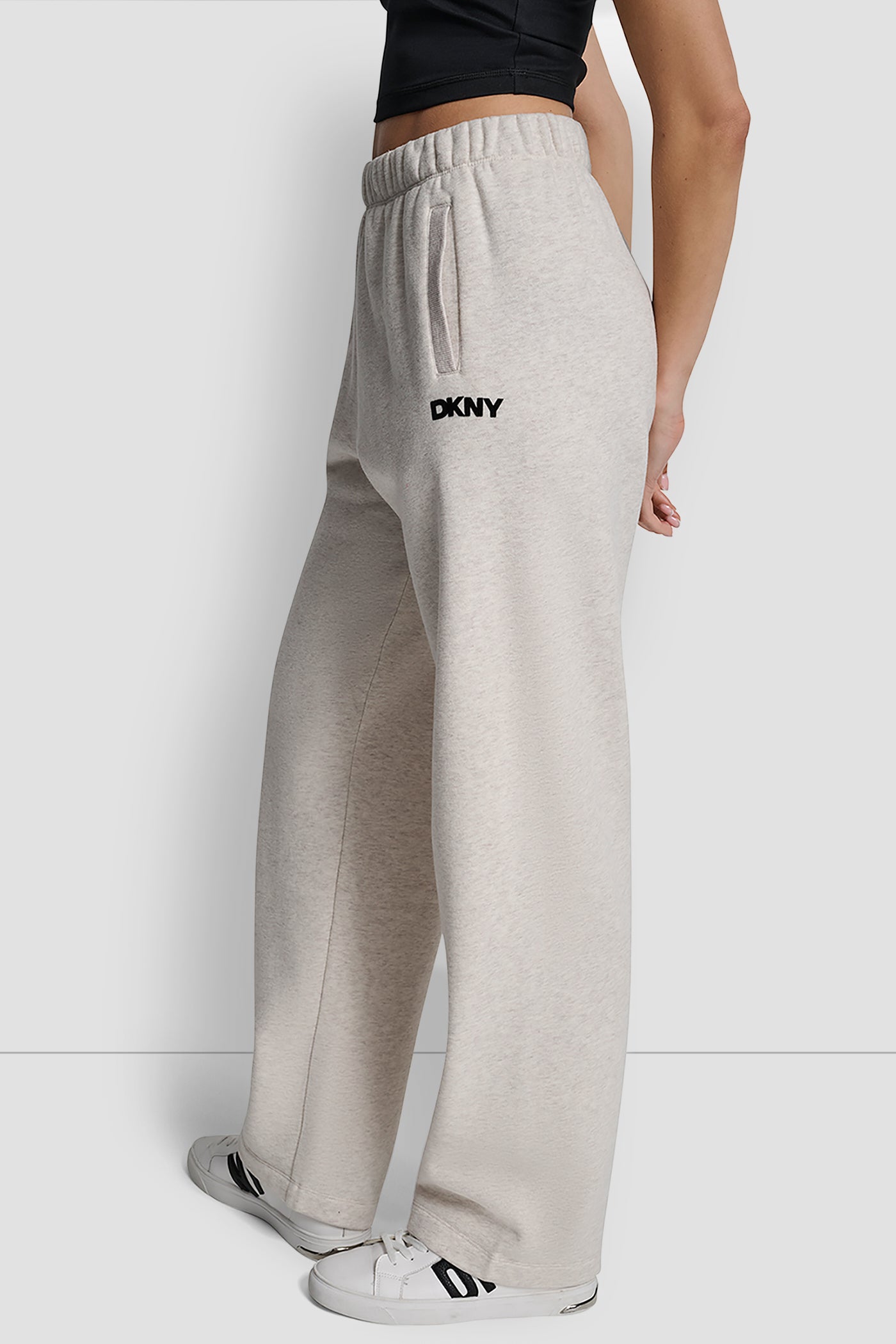 FLOCKED LOGO BOYFRIEND OPEN LEG PANT WITH POCKETS VIEW 3 | Sweatshirts & Joggers FLOCKED LOGO BOYFRIEND OPEN LEG PANT WITH POCKETS VIEW 3 | Sweatshirts & Joggers