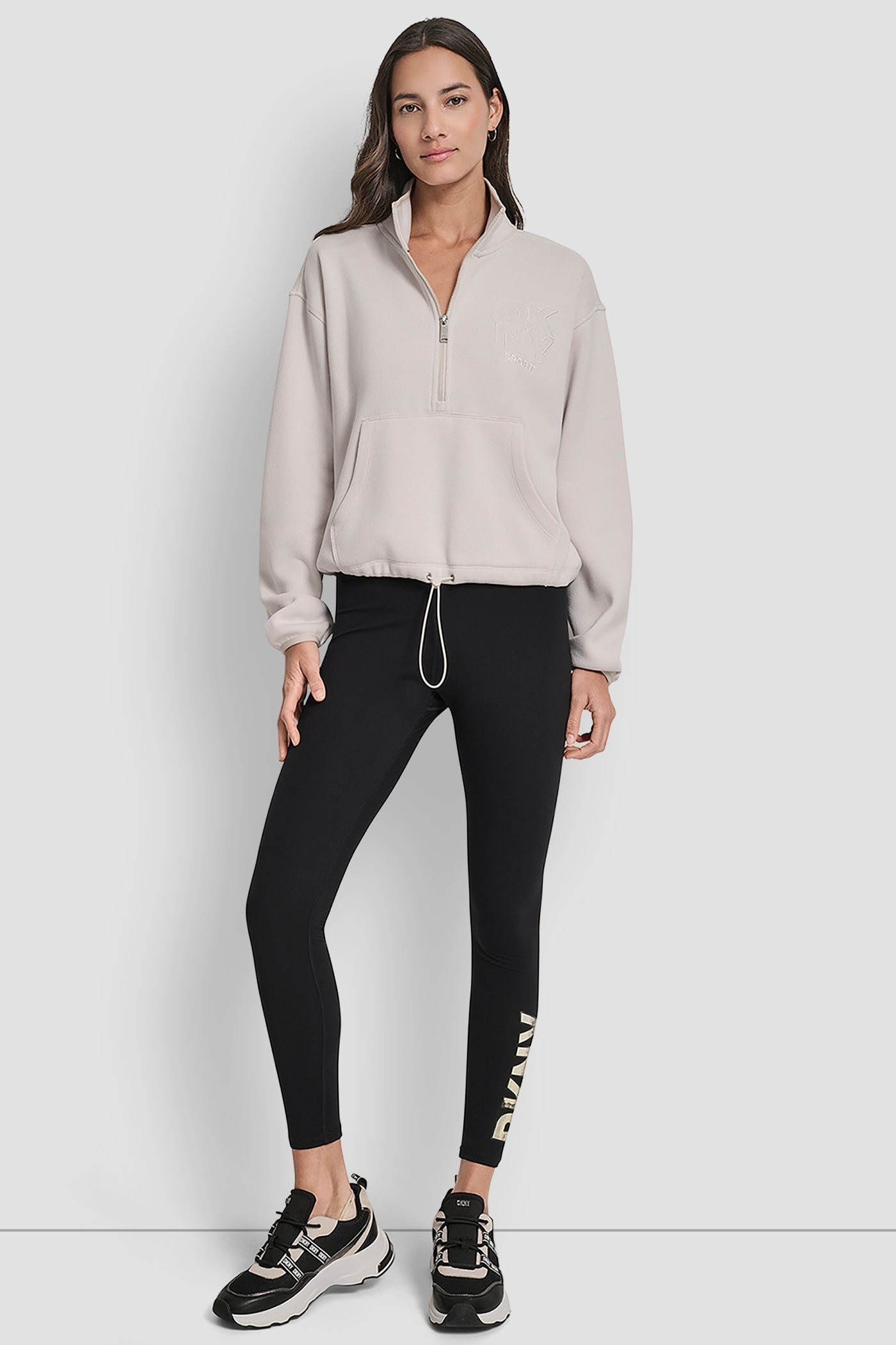 HALF ZIP PULLOVER WITH OUTLINE LOGO EMBROIDERY VIEW 5 | DKNY Sport HALF ZIP PULLOVER WITH OUTLINE LOGO EMBROIDERY VIEW 5 | DKNY Sport