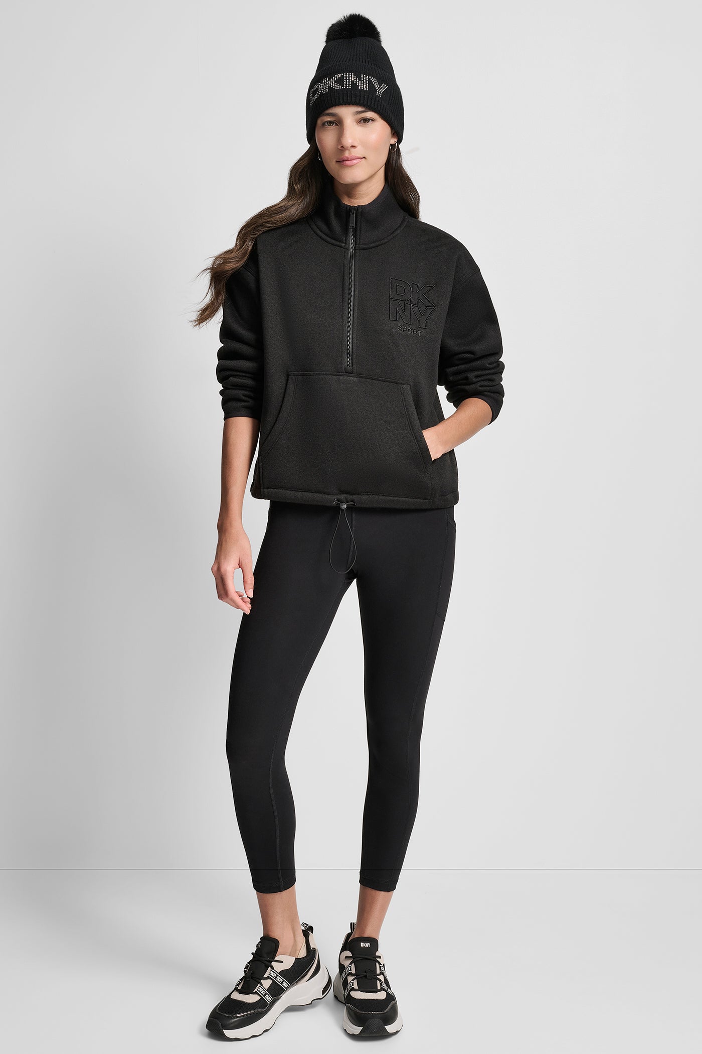 HALF ZIP PULLOVER WITH OUTLINE LOGO EMBROIDERY VIEW 6 | DKNY Sport HALF ZIP PULLOVER WITH OUTLINE LOGO EMBROIDERY VIEW 6 | DKNY Sport