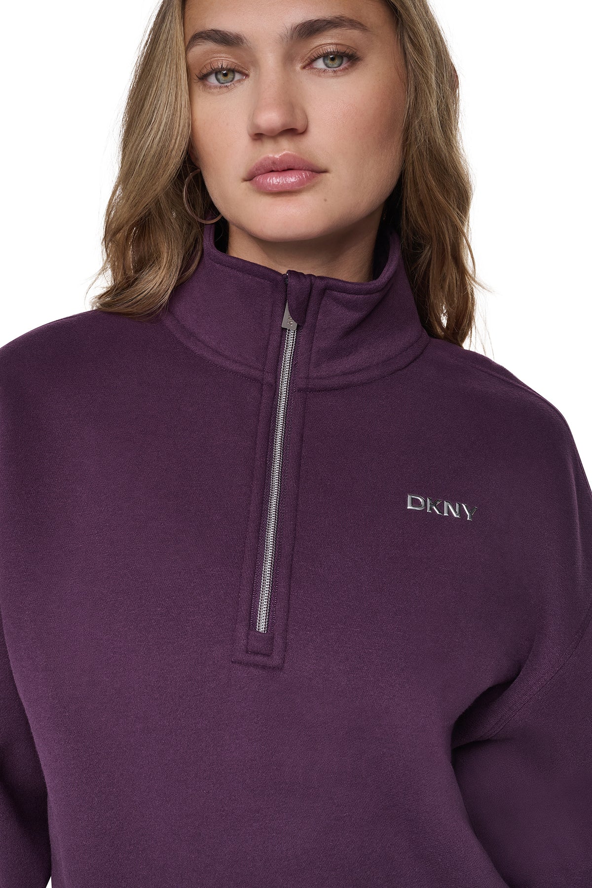 METALLIC BUBBLE 1/4 ZIP PULLOVER View 2 | Under $75 METALLIC BUBBLE 1/4 ZIP PULLOVER View 2 | Under $75
