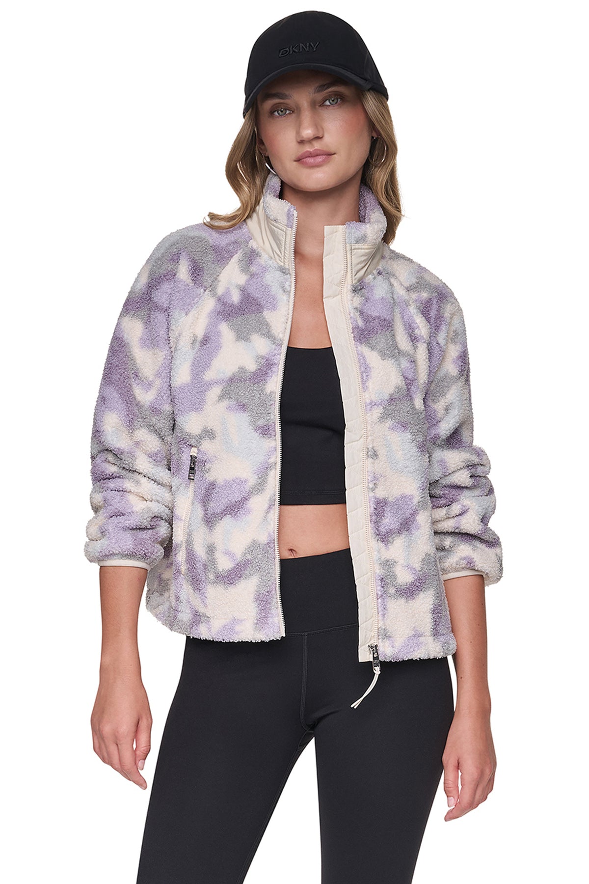 PRINTED SHERPA MOCK NECK JACKET View 1 | Lightweight Jackets PRINTED SHERPA MOCK NECK JACKET View 1 | Lightweight Jackets