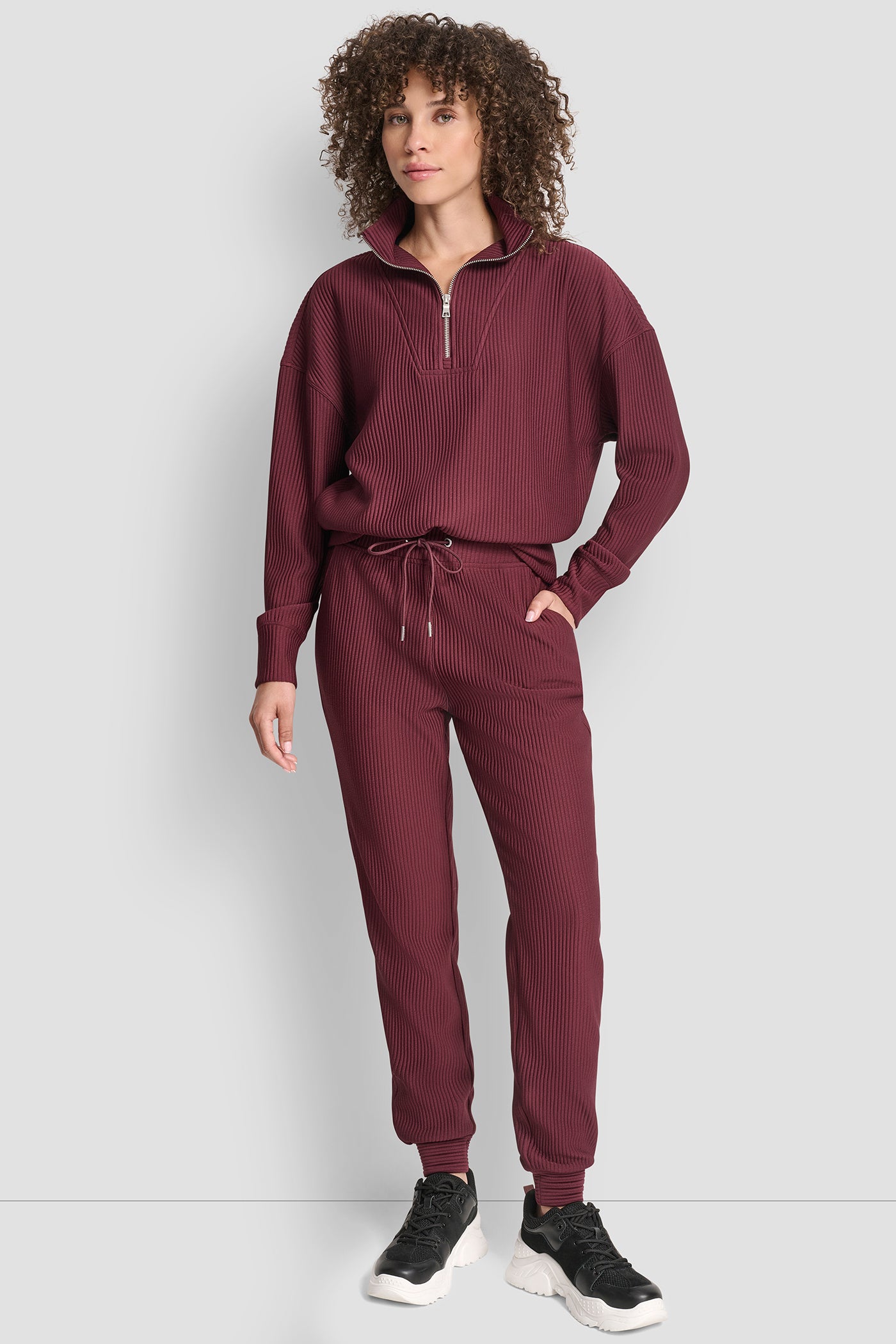 TECH OTTOMAN HALF ZIP MOCK NECK PULLOVER VIEW 5 | DKNY Sport TECH OTTOMAN HALF ZIP MOCK NECK PULLOVER VIEW 5 | DKNY Sport