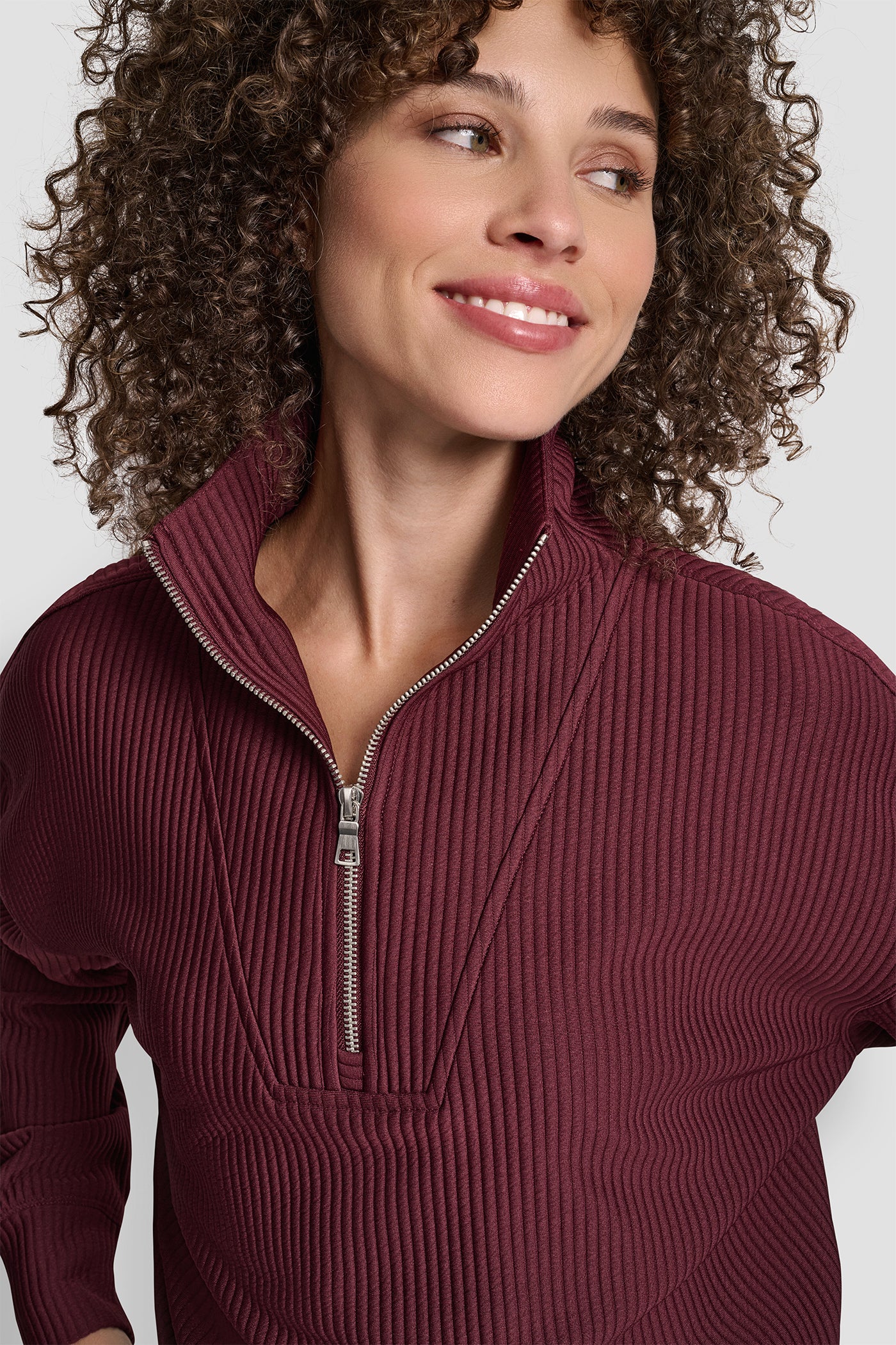 TECH OTTOMAN HALF ZIP MOCK NECK PULLOVER VIEW 4 | DKNY Sport TECH OTTOMAN HALF ZIP MOCK NECK PULLOVER VIEW 4 | DKNY Sport