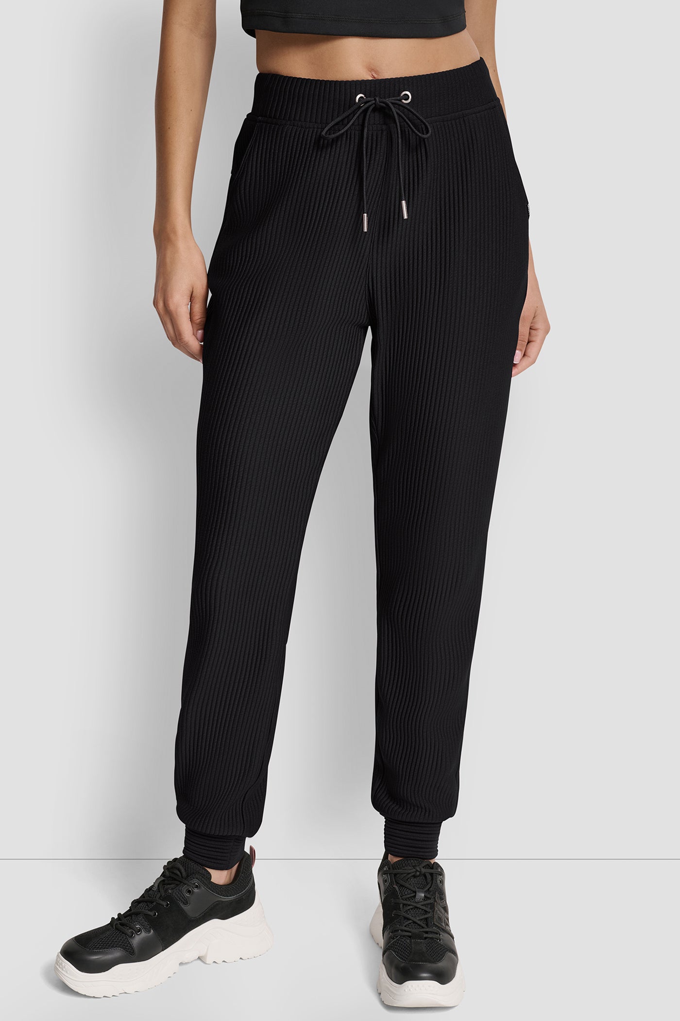 TECH OTTOMAN CUFFED JOGGER WITH POCKETS VIEW 1 | DKNY Sport TECH OTTOMAN CUFFED JOGGER WITH POCKETS VIEW 1 | DKNY Sport
