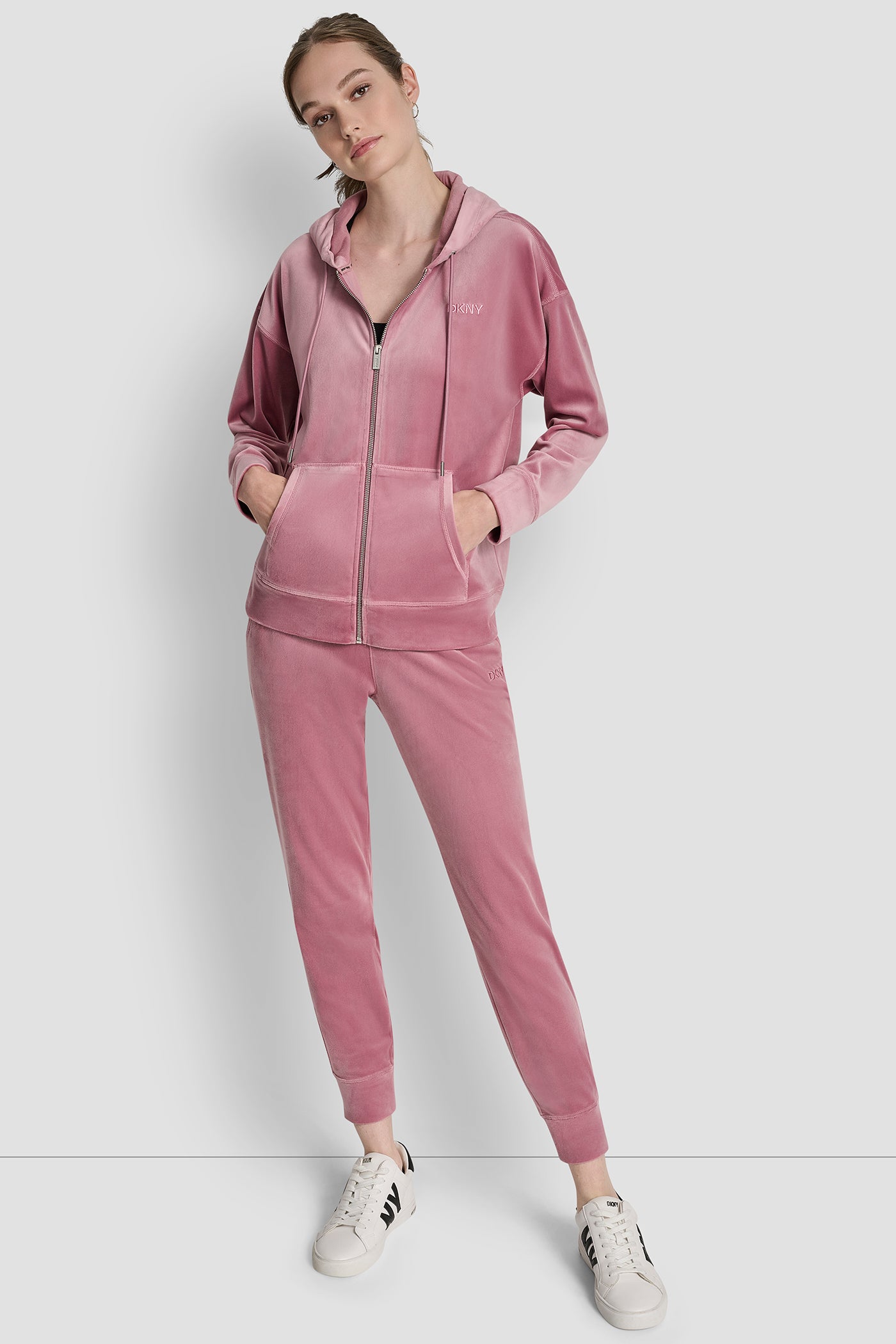 EMBROIDERY LOGO FULL ZIP HOODIE WITH POCKETS VIEW 6 | DKNY Promo EMBROIDERY LOGO FULL ZIP HOODIE WITH POCKETS VIEW 6 | DKNY Promo