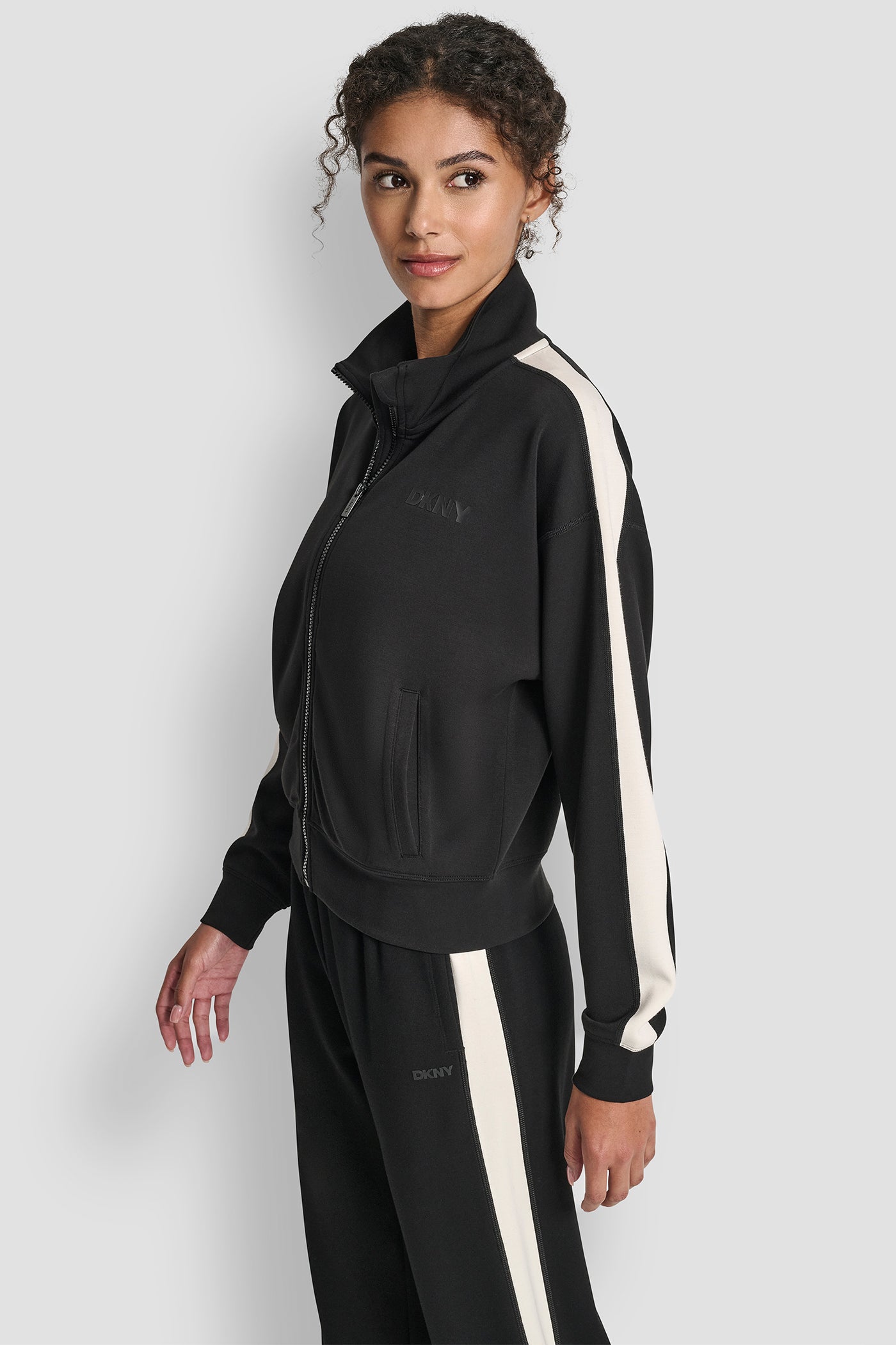 FULL ZIP MOCK NECK TRACK JACKET WITH SIDE STRIPES VIEW 4 | Jackets & Blazers FULL ZIP MOCK NECK TRACK JACKET WITH SIDE STRIPES VIEW 4 | Jackets & Blazers
