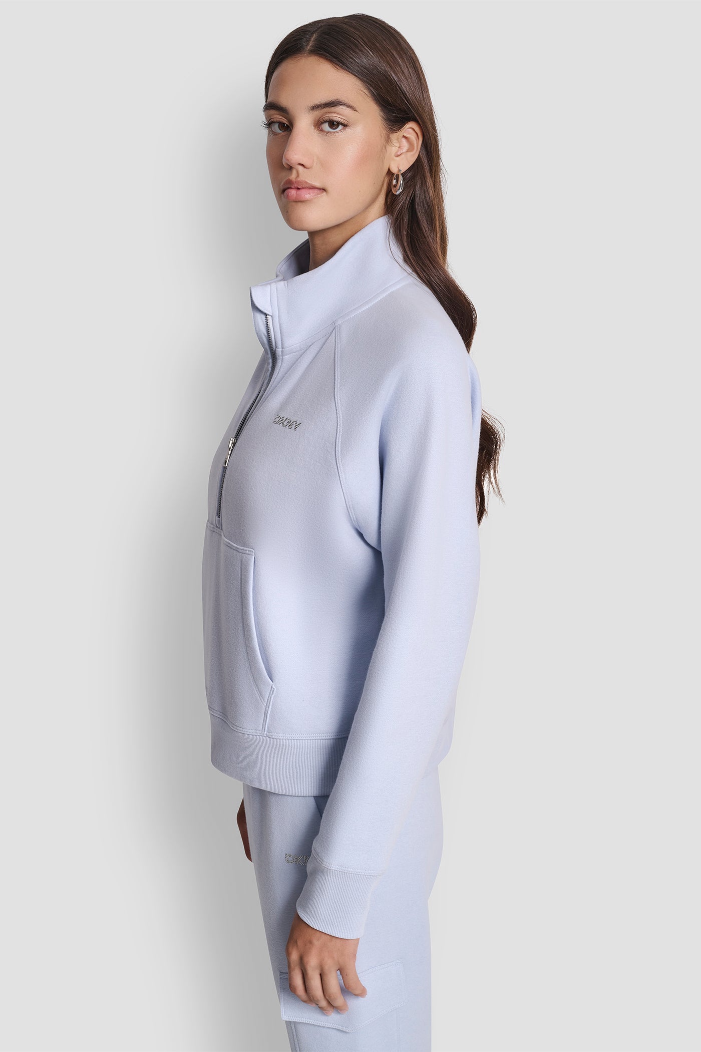 LOGO EMBELLISHED HALF ZIP SWEATSHIRT VIEW 3 | New Arrivals LOGO EMBELLISHED HALF ZIP SWEATSHIRT VIEW 3 | New Arrivals