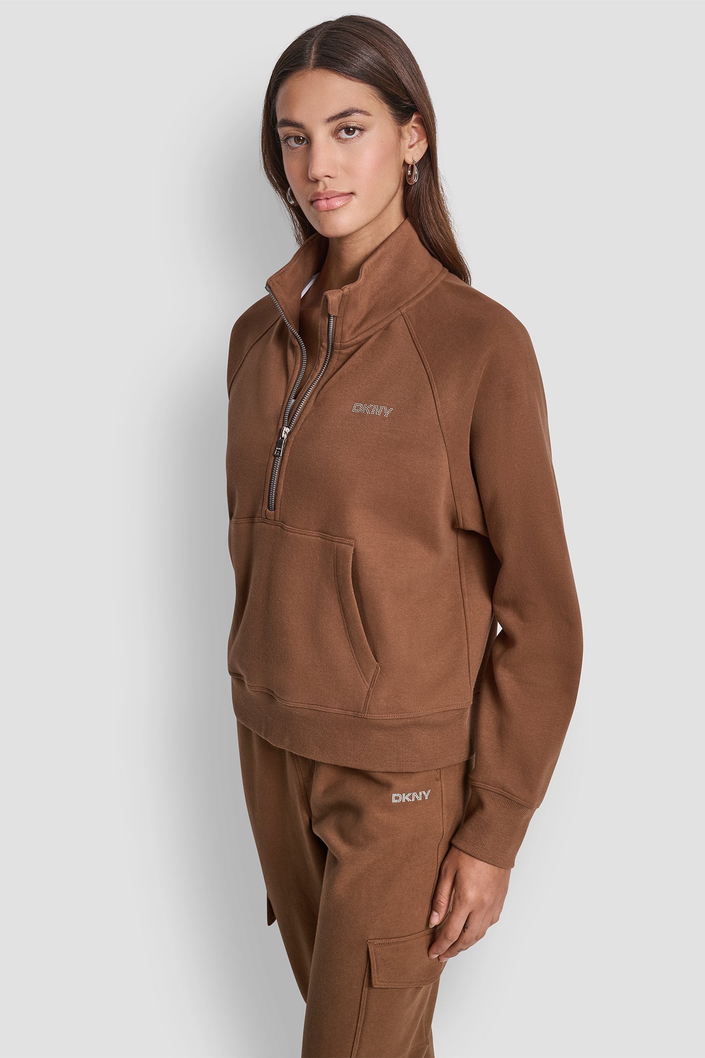 LOGO EMBELLISHED HALF ZIP SWEATSHIRT VIEW 3 | New Arrivals LOGO EMBELLISHED HALF ZIP SWEATSHIRT VIEW 3 | New Arrivals