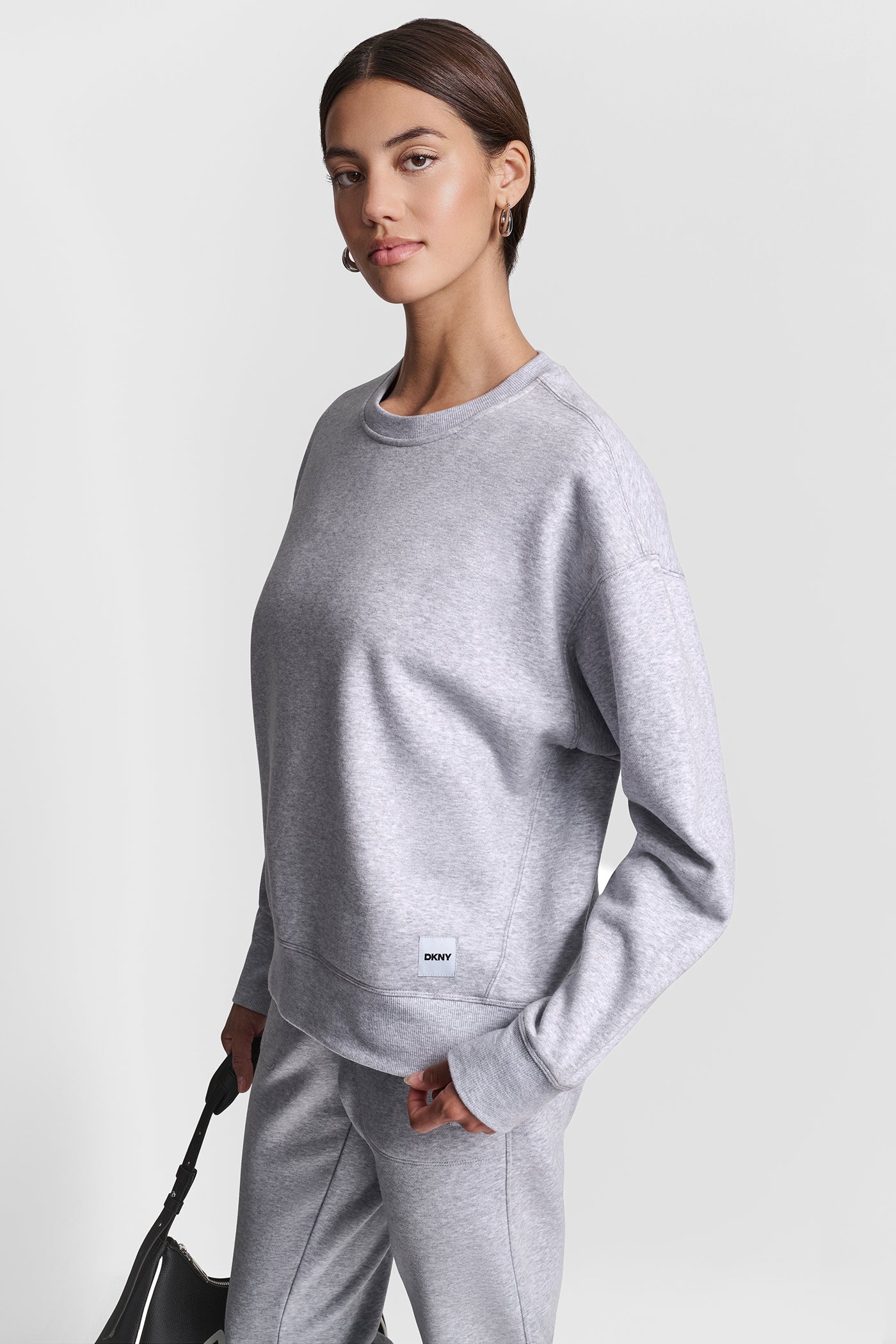 TONAL LOGO PATCH CREW NECK LONG LINE PULLOVER VIEW 3 | New Arrivals TONAL LOGO PATCH CREW NECK LONG LINE PULLOVER VIEW 3 | New Arrivals