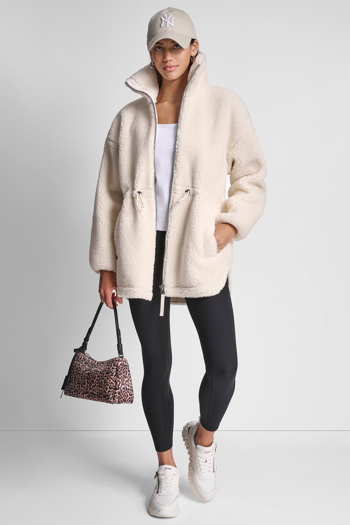 SHERPA MOCK NECK CURVED HEM JACKET WITH TICKING VIEW 8 | Cold Weather Coats SHERPA MOCK NECK CURVED HEM JACKET WITH TICKING VIEW 8 | Cold Weather Coats