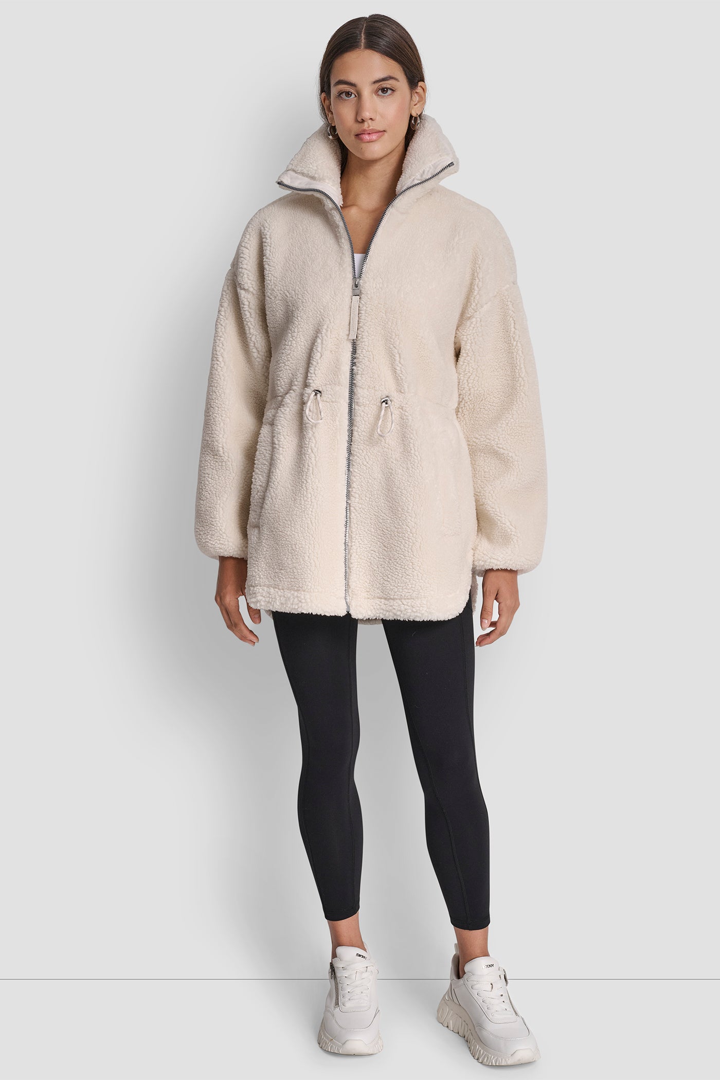 SHERPA MOCK NECK CURVED HEM JACKET WITH TICKING VIEW 7 | Cold Weather Coats SHERPA MOCK NECK CURVED HEM JACKET WITH TICKING VIEW 7 | Cold Weather Coats