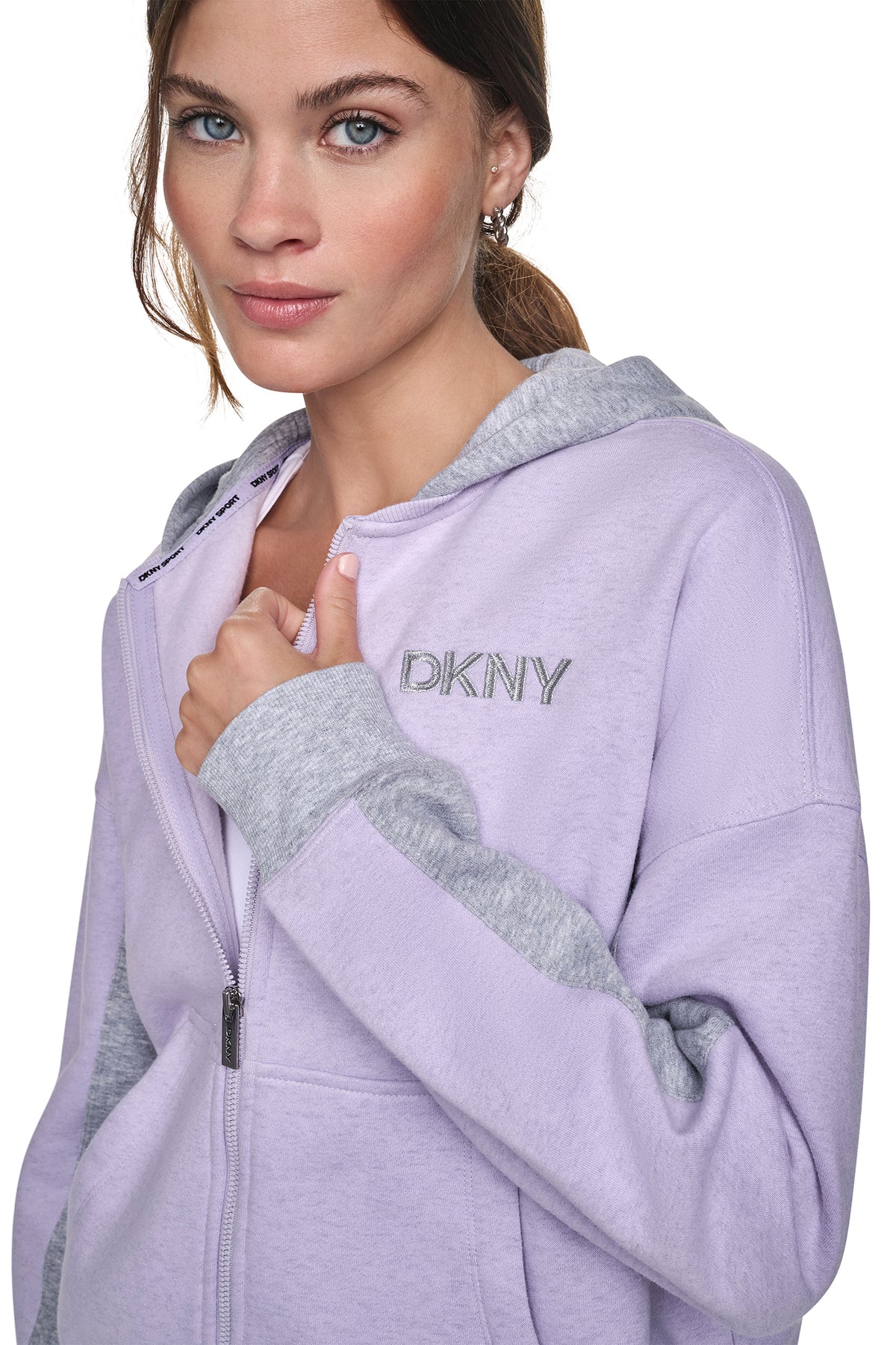 METALLIC EMBROIDERY LOGO OVERSIZED HOODIE View 2 | Gifts Under $100 METALLIC EMBROIDERY LOGO OVERSIZED HOODIE View 2 | Gifts Under $100