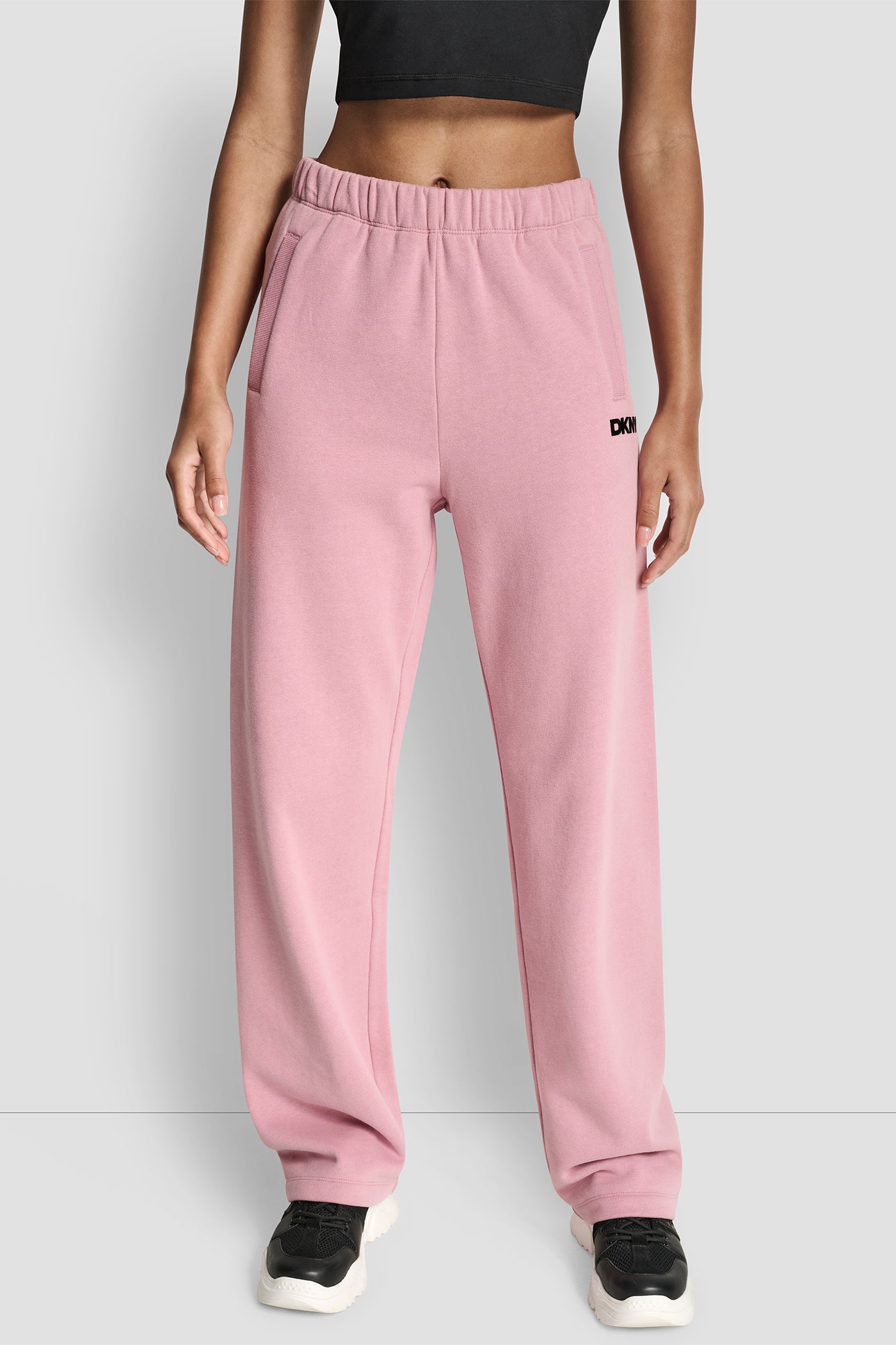 FLOCKED LOGO BOYFRIEND OPEN LEG PANT WITH POCKETS VIEW 1 | New Arrivals FLOCKED LOGO BOYFRIEND OPEN LEG PANT WITH POCKETS VIEW 1 | New Arrivals