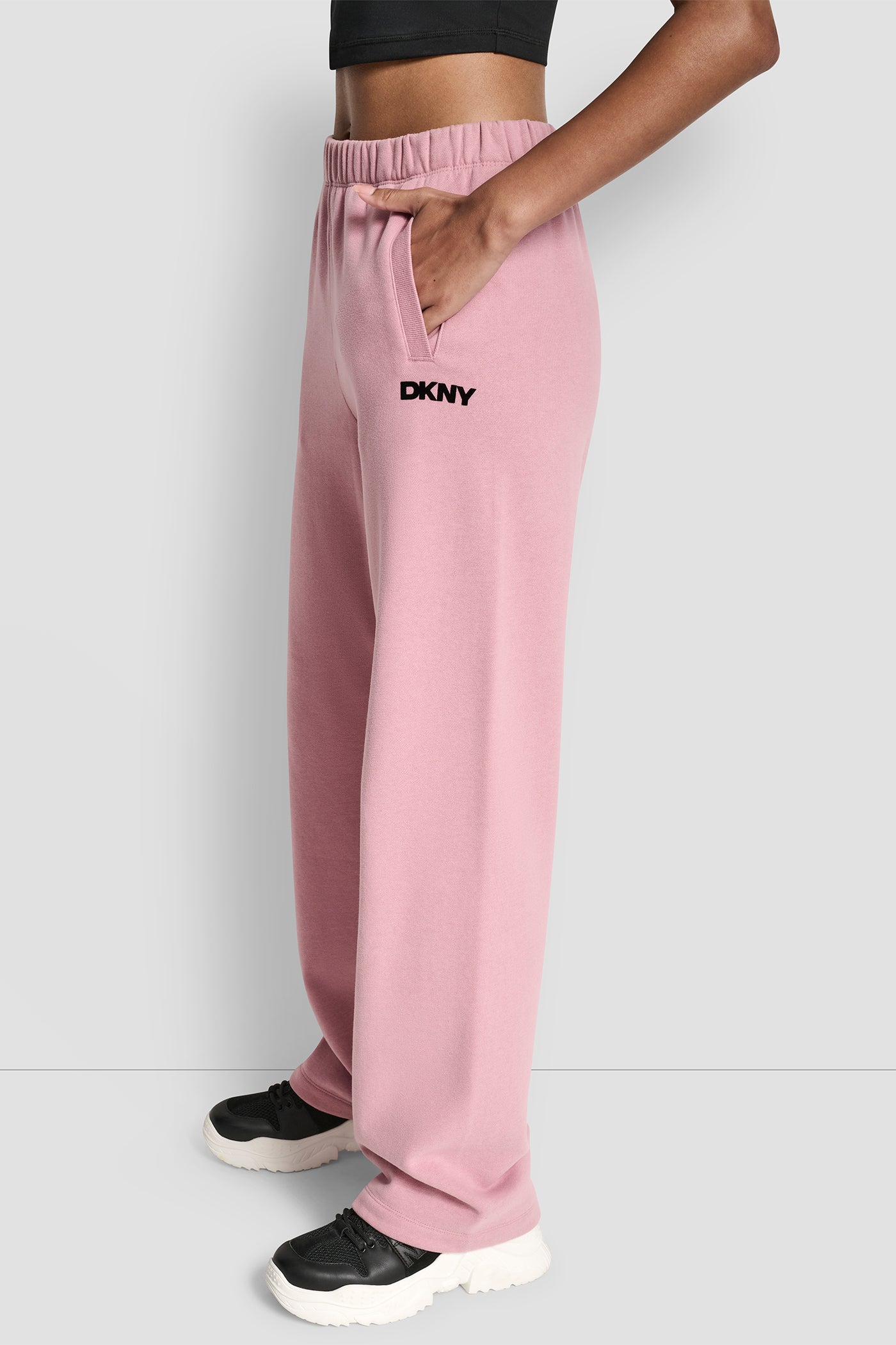 FLOCKED LOGO BOYFRIEND OPEN LEG PANT WITH POCKETS VIEW 3 | New Arrivals FLOCKED LOGO BOYFRIEND OPEN LEG PANT WITH POCKETS VIEW 3 | New Arrivals
