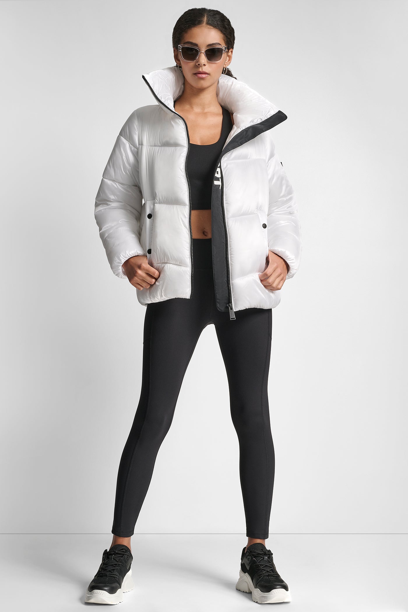 QUILTED PUFFER WITH OVERSIZED COLLAR AND INTERIOR PLACKET LOGO VIEW 6 | New Arrivals QUILTED PUFFER WITH OVERSIZED COLLAR AND INTERIOR PLACKET LOGO VIEW 6 | New Arrivals