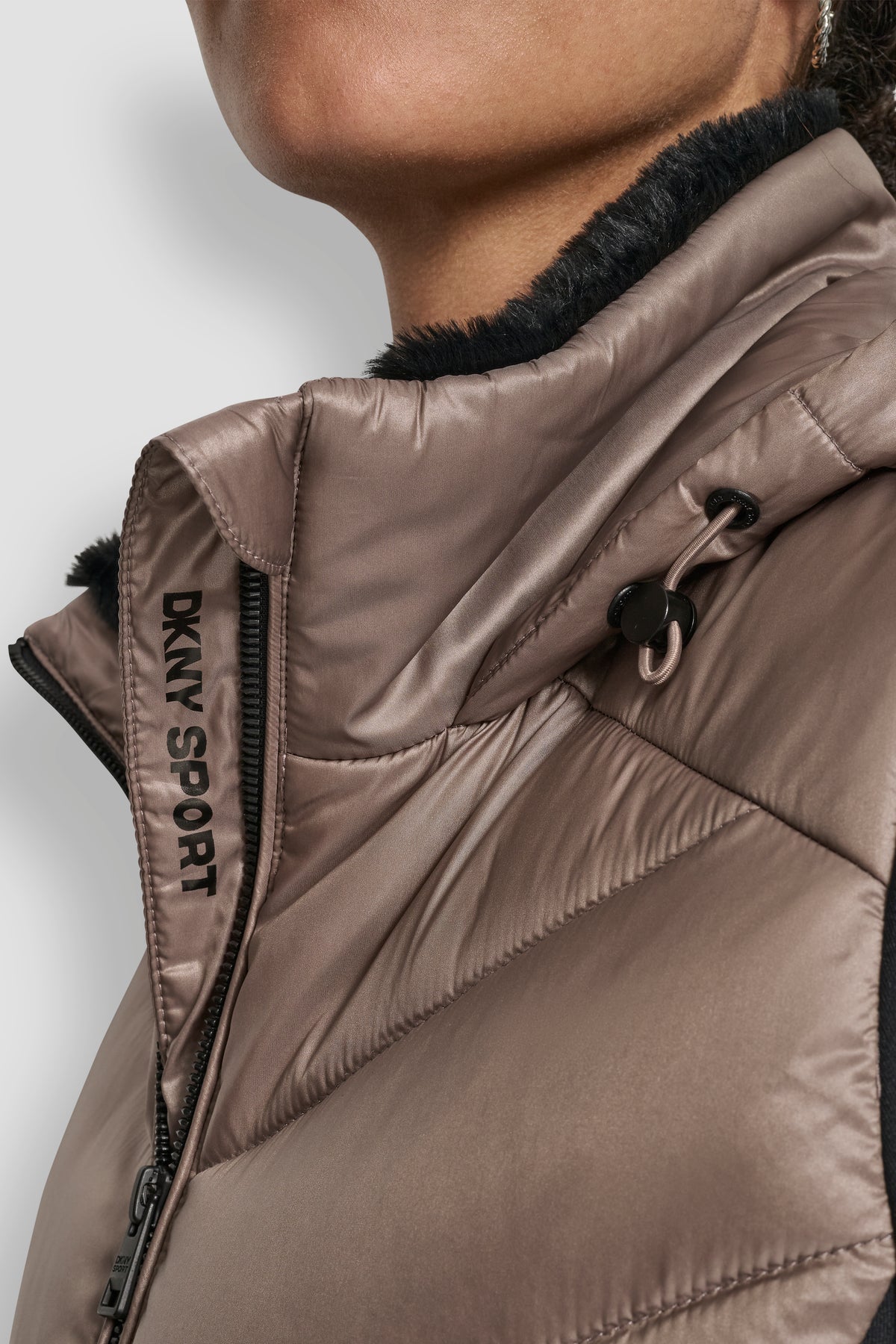 CHEVRON QUILTED SCUBA MIX JACKET VIEW 2