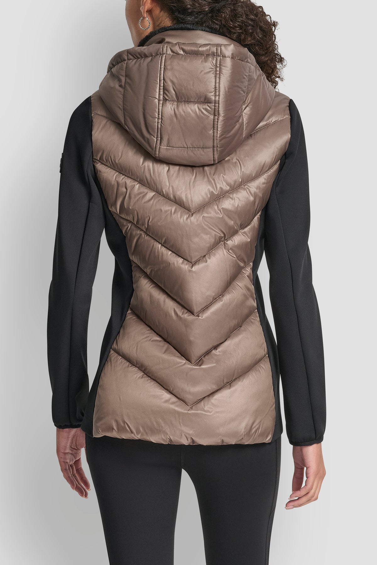 CHEVRON QUILTED SCUBA MIX JACKET VIEW 2