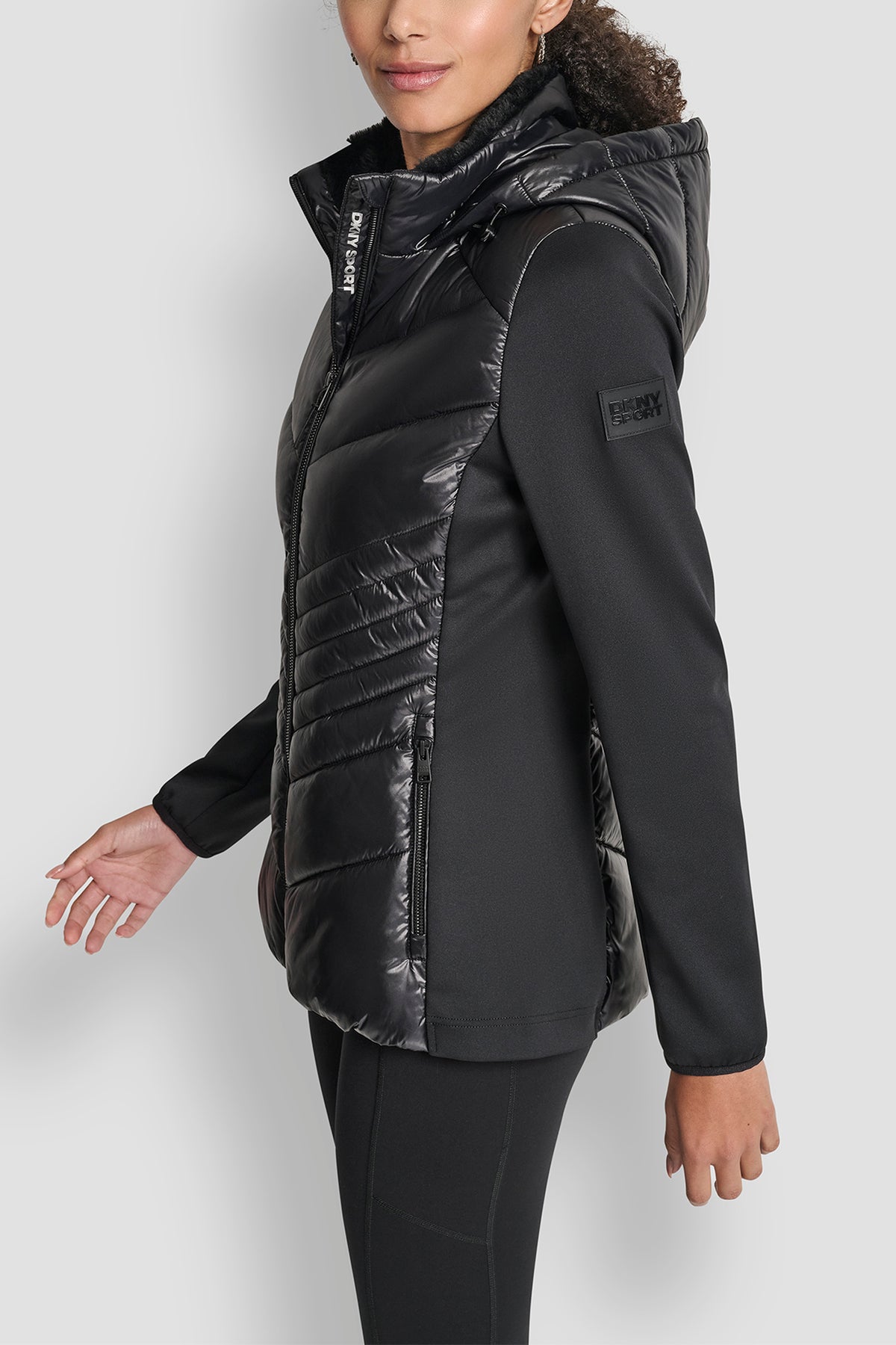 CHEVRON QUILTED SCUBA MIX JACKET VIEW 2